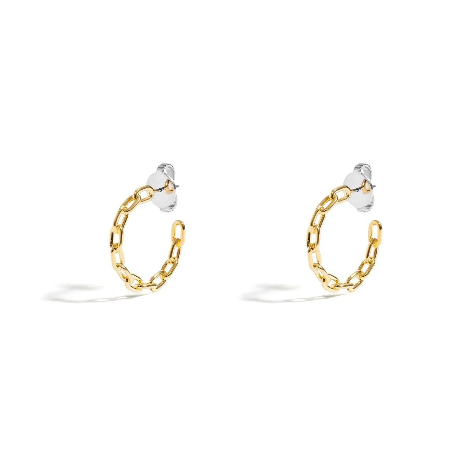 Brinco Chain - P | Prata Com Ouro Amarelo 18k