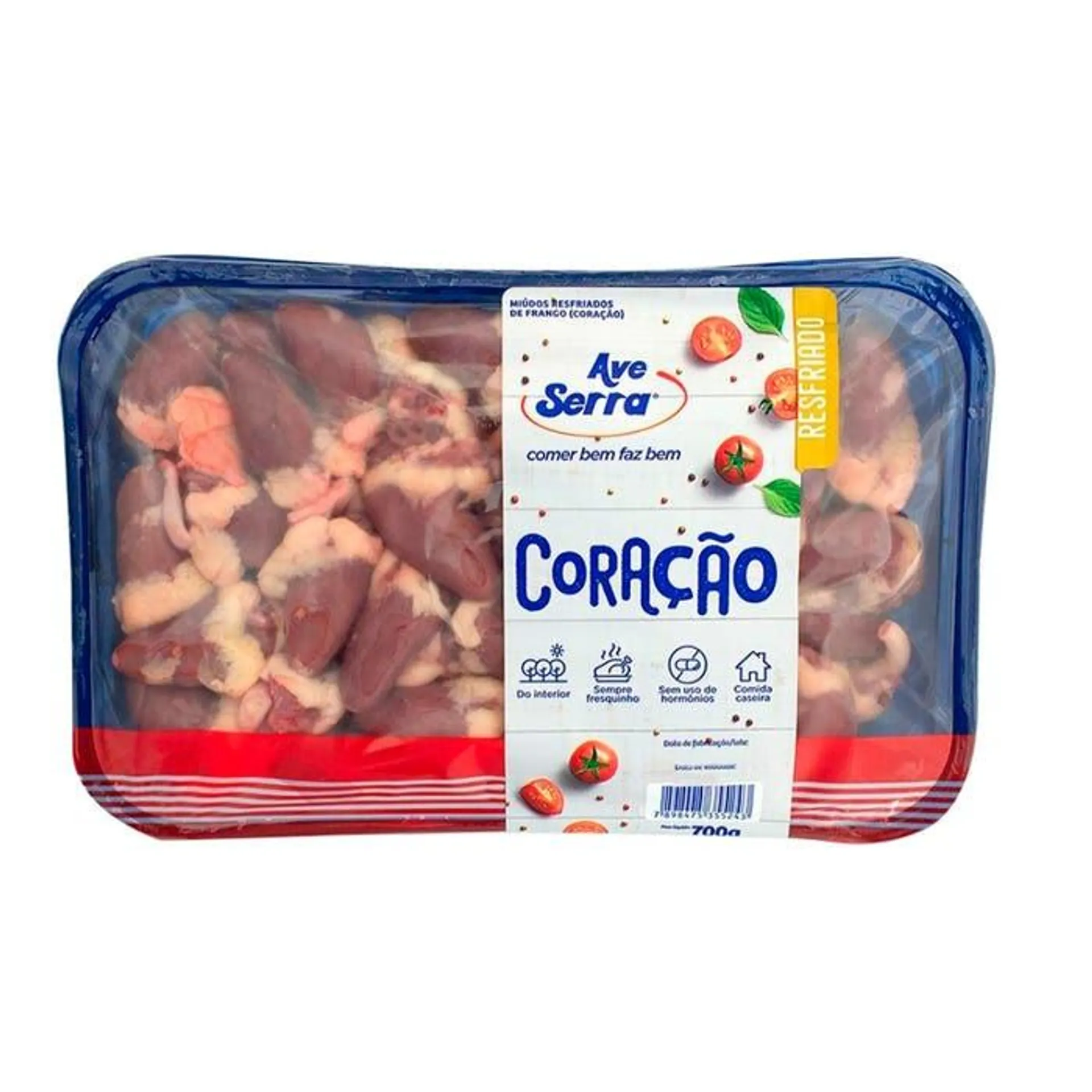 Coração De Frango Ave Serra Resfriado Bandeja 700g