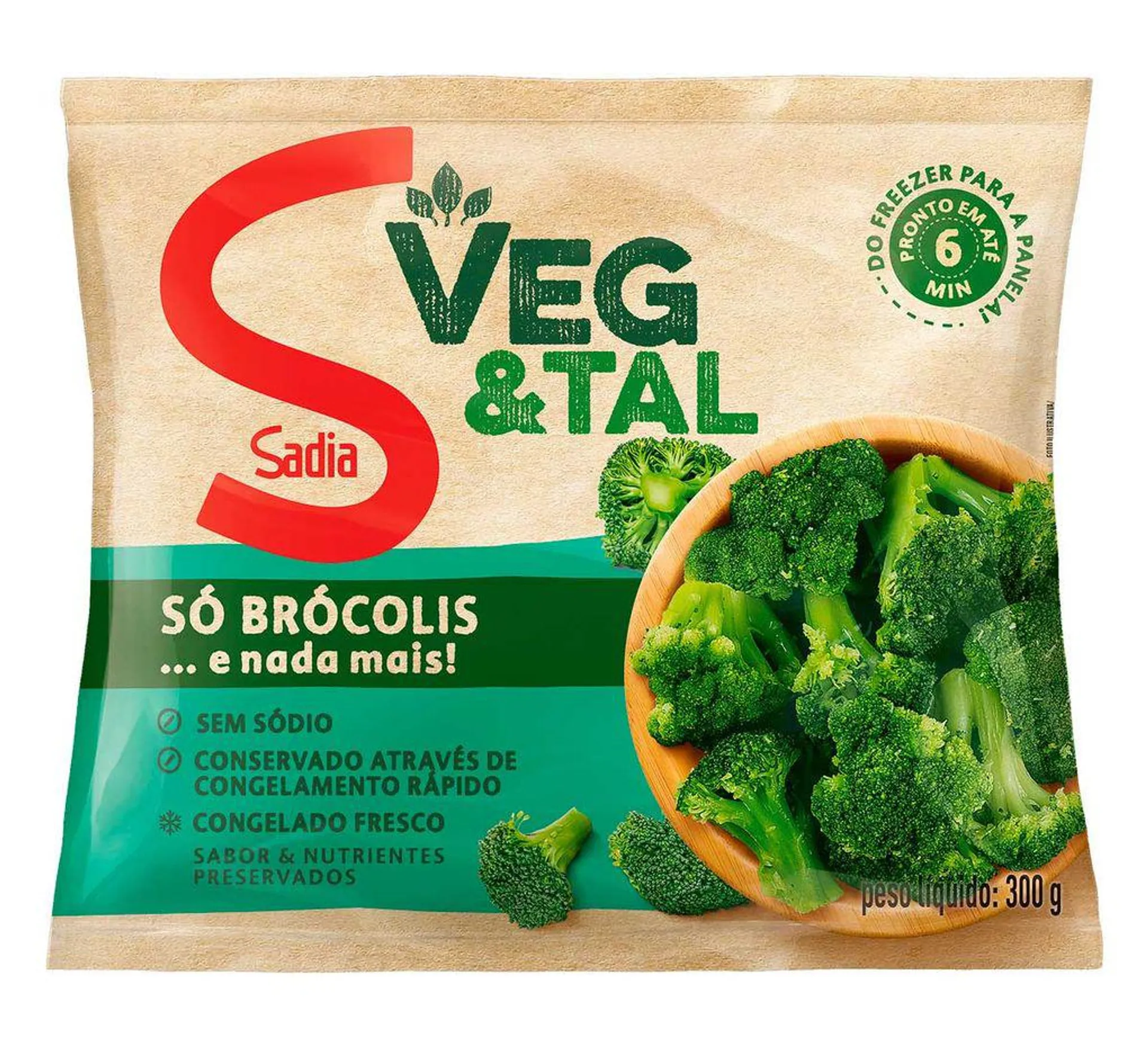 Brócolis Congelado Sadia Veg & Tal Pacote 300g