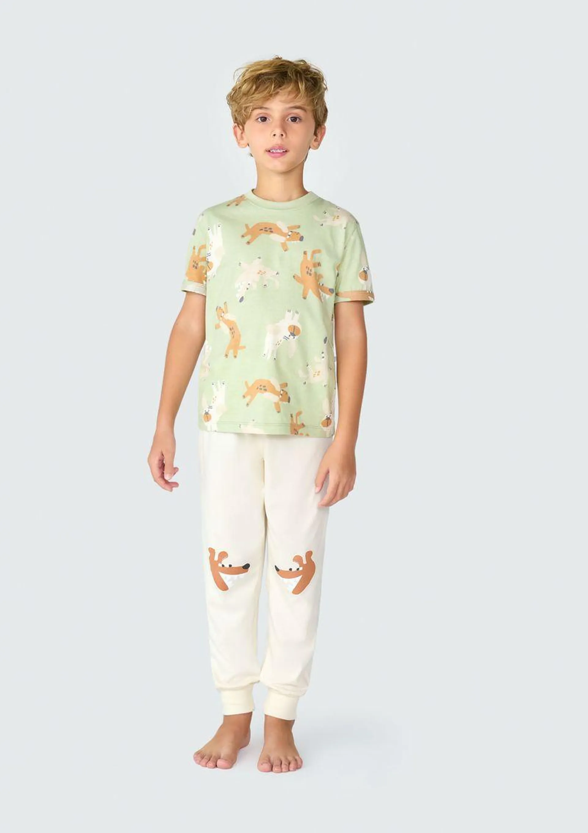 Pijama Infantil Menino Estampado - Verde