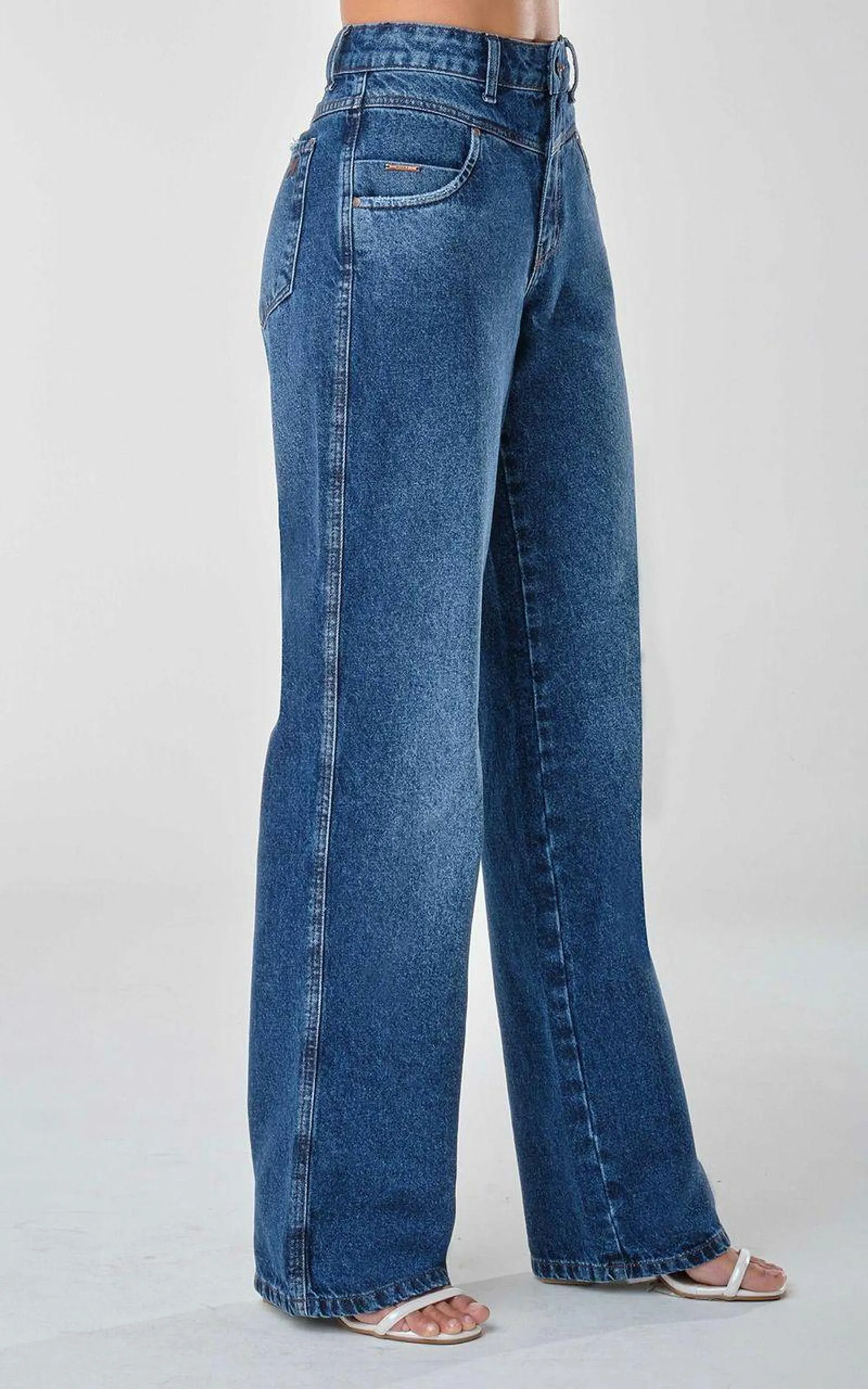 Calça Jeans Wide Leg Feminina - INDIGO