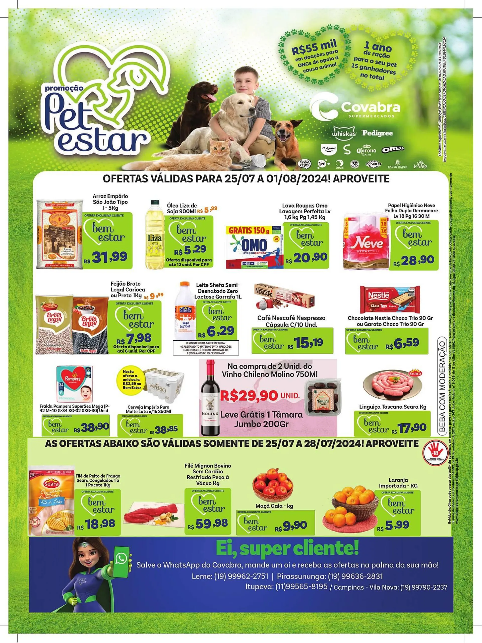 Encarte de Catálogo Covabra Supermercados 25 de julho até 1 de agosto 2024 - Pagina 1