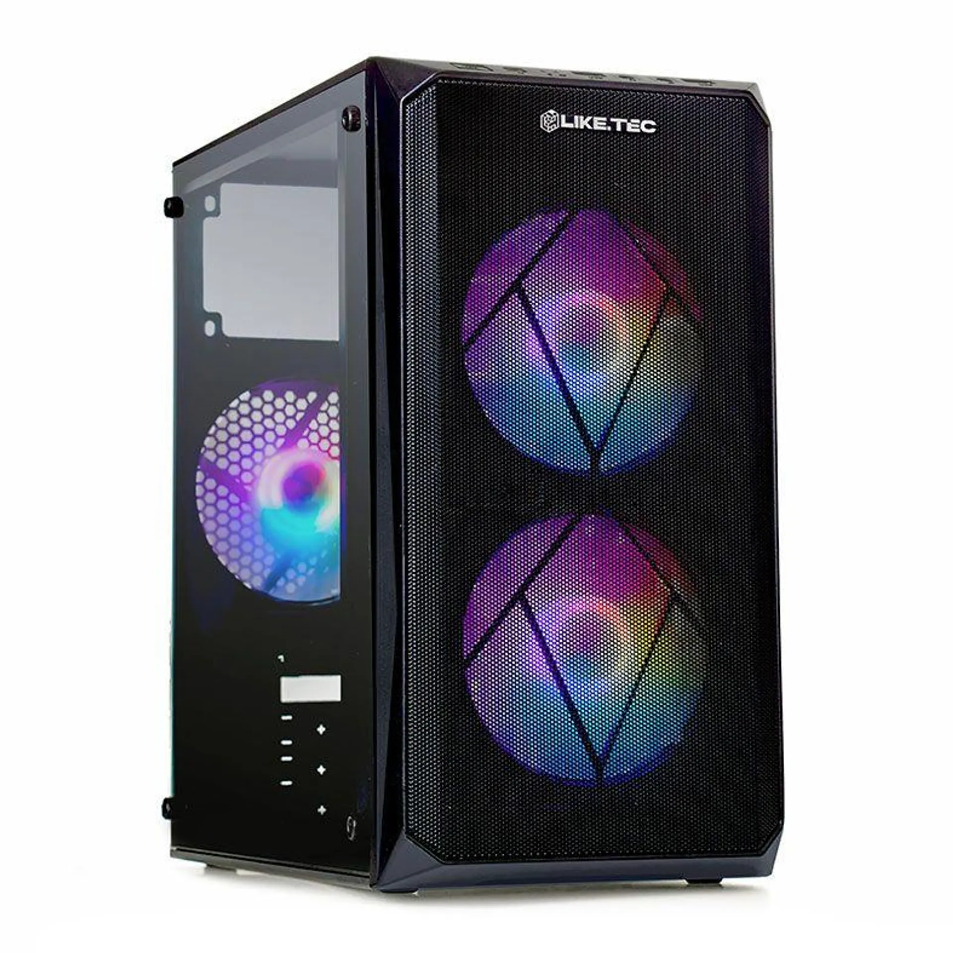 Gabinete Gamer Liketec Cycle Mesh Dark, Mid-Tower, Lateral De Acrilico, Preto, LC-MT-CYCLE-2047