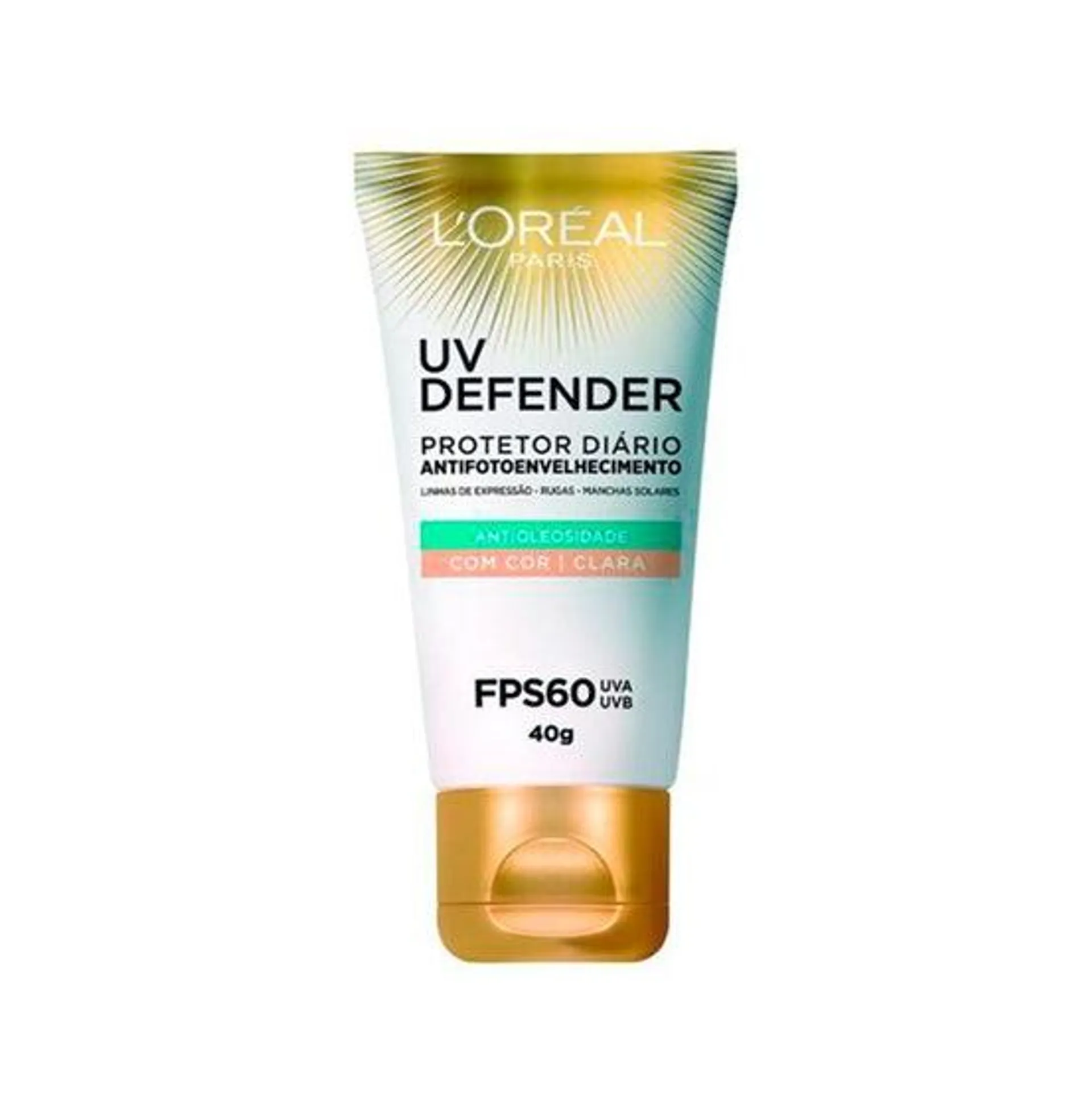 Protetor Solar Facial L'Oréal Paris FPS60 Uv Defender Clara 40g