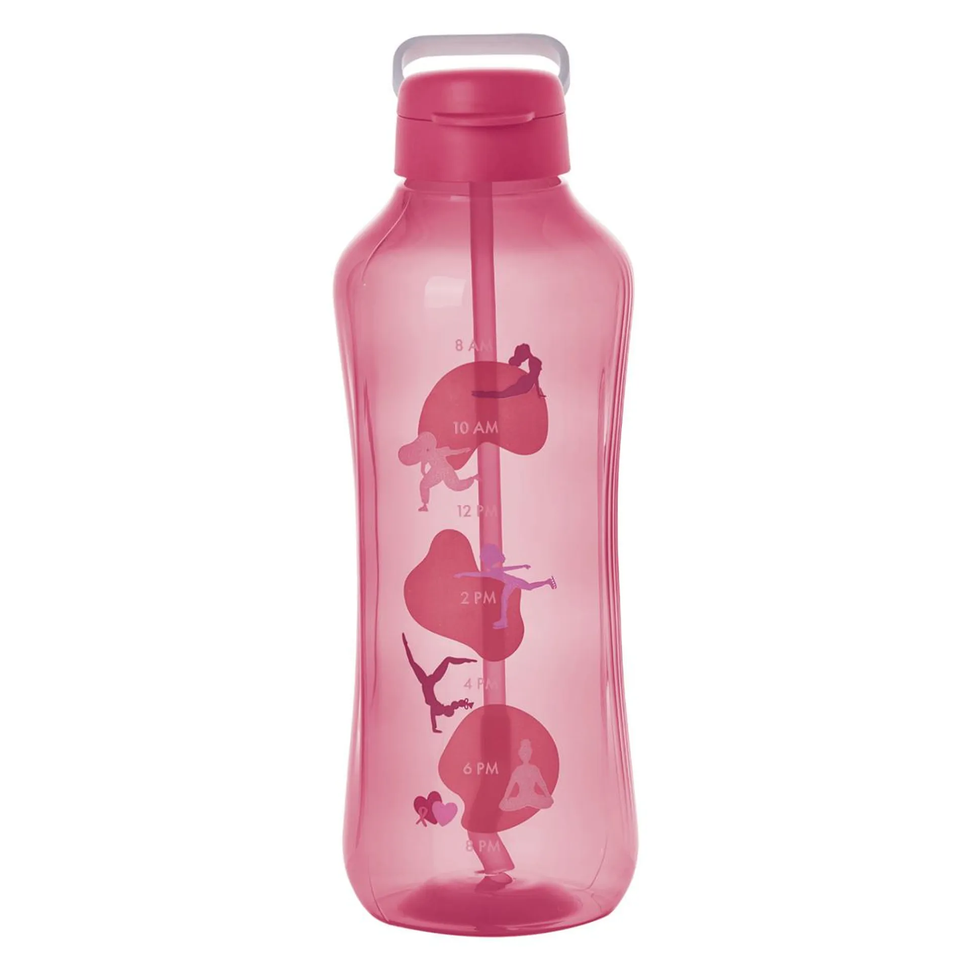 Garrafa Motivacional Aquavibe Tupperware Com Canudo 2L Pink