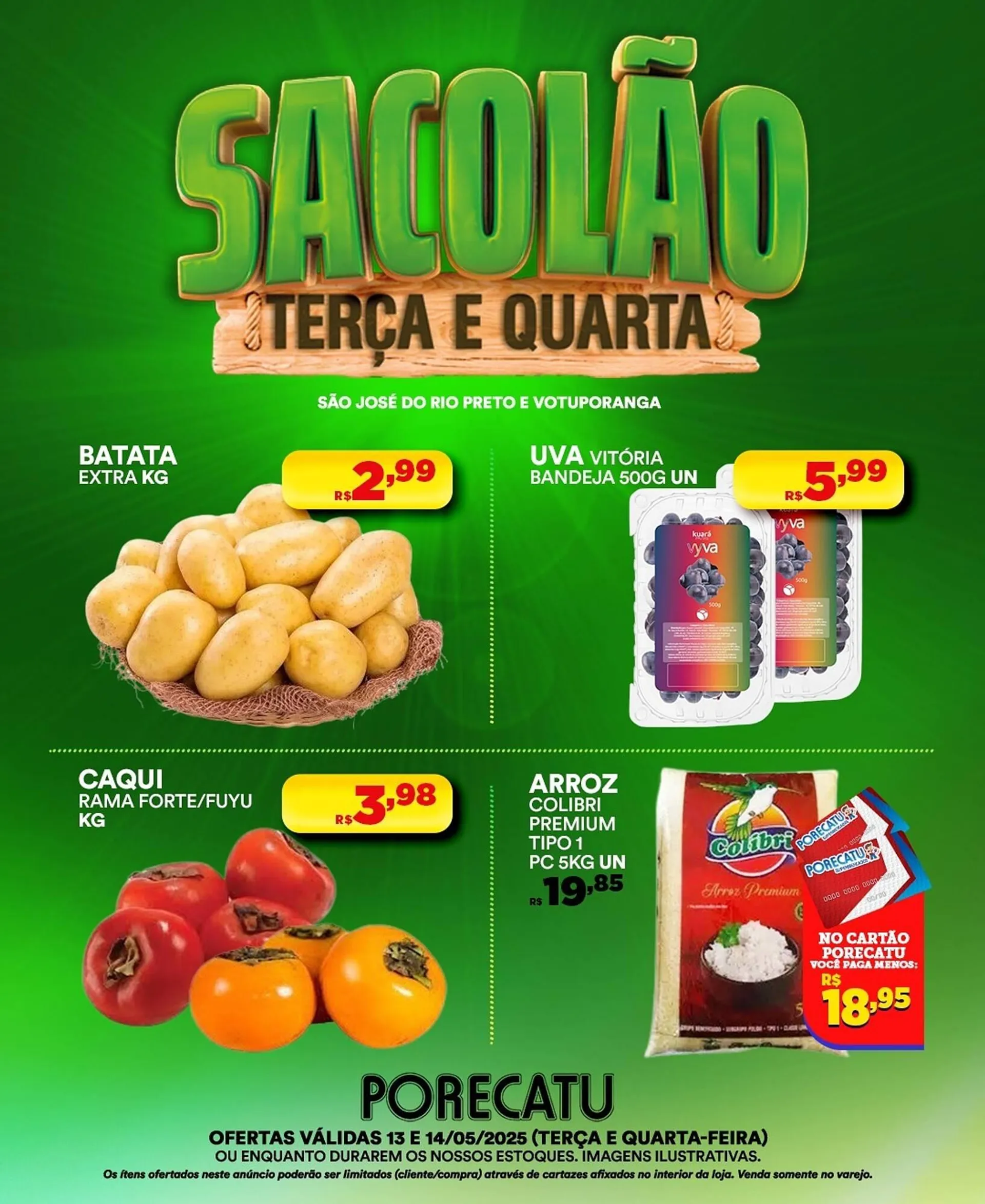 Encarte de Catálogo Supermercado Porecatu 13 de maio até 14 de maio 2025 - Pagina 1
