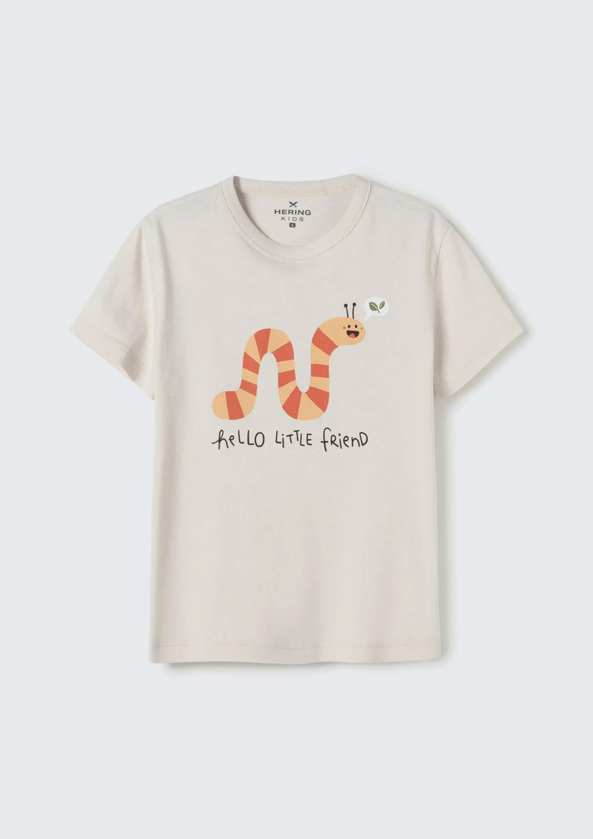 Camiseta Infantil Menino Toddler Com Estampa - Bege