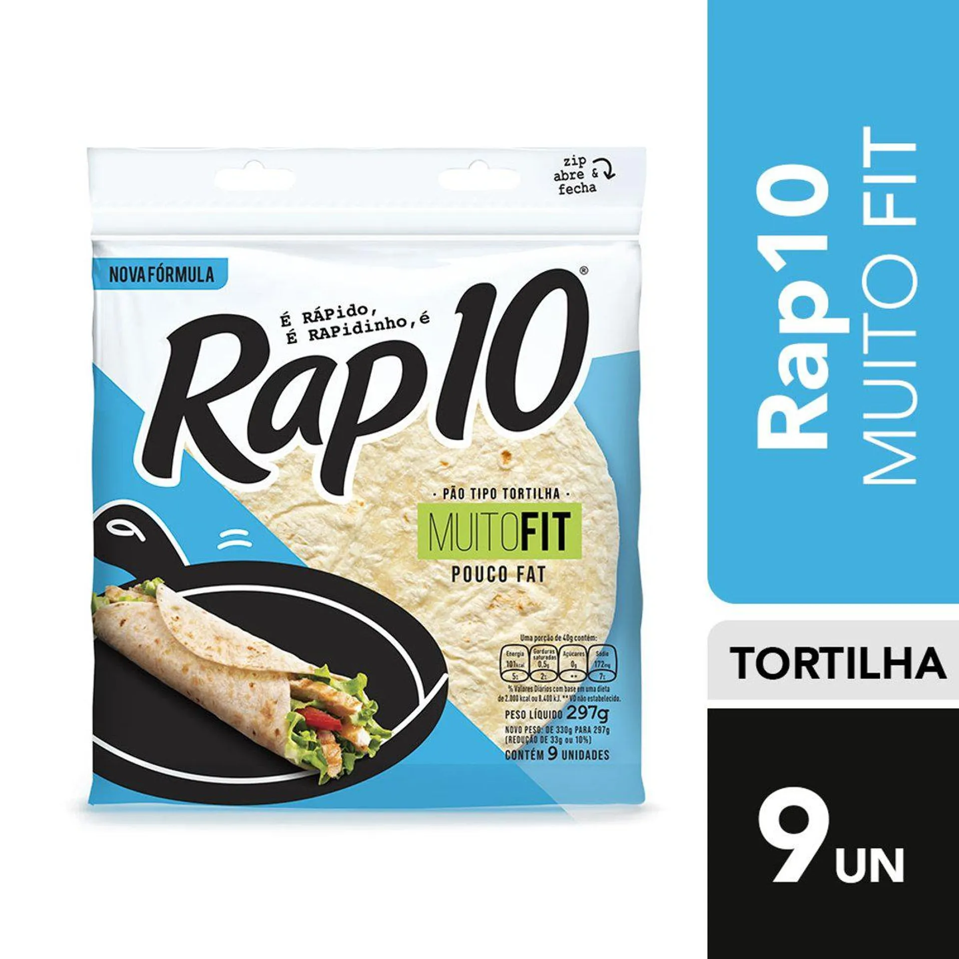 Pão Tortilha Fit Rap10 Pouch 297g