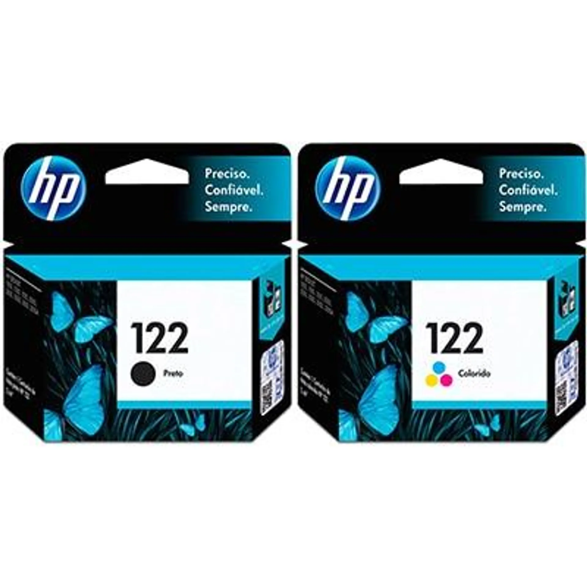 Cartucho HP 122 colorido CH562HB + Cartucho 122 preto CH561HB HP CX 1 UN