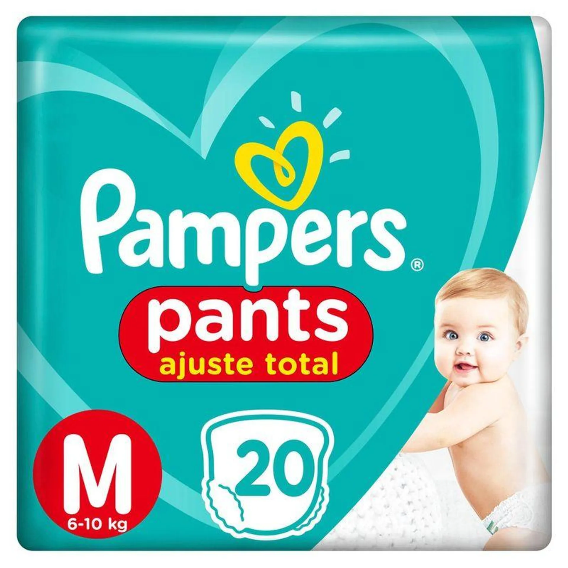 Fralda Pampers Pants Ajuste Total M – 20 Unidades