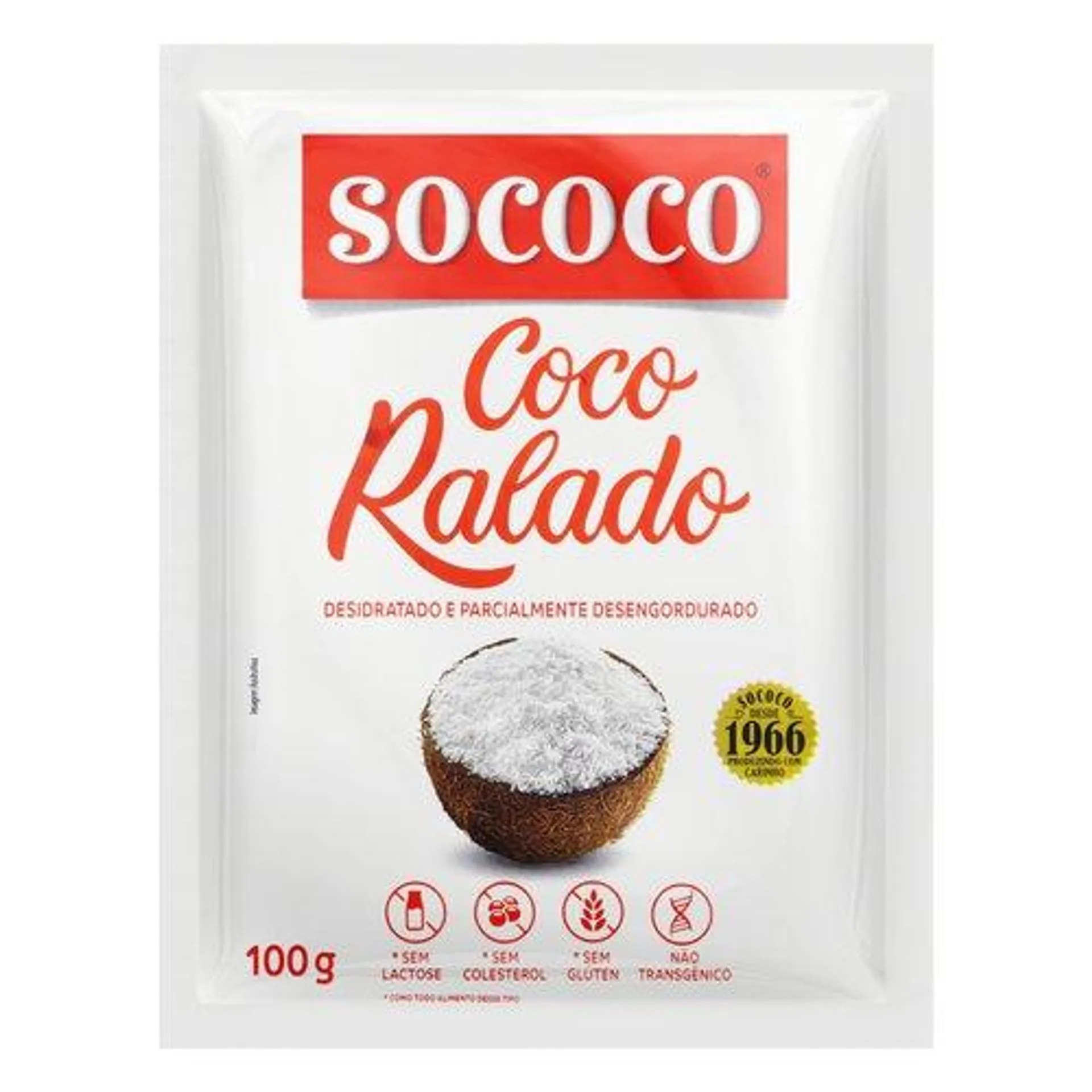 Coco Ralado Desidratado Sococo Pacote 100g