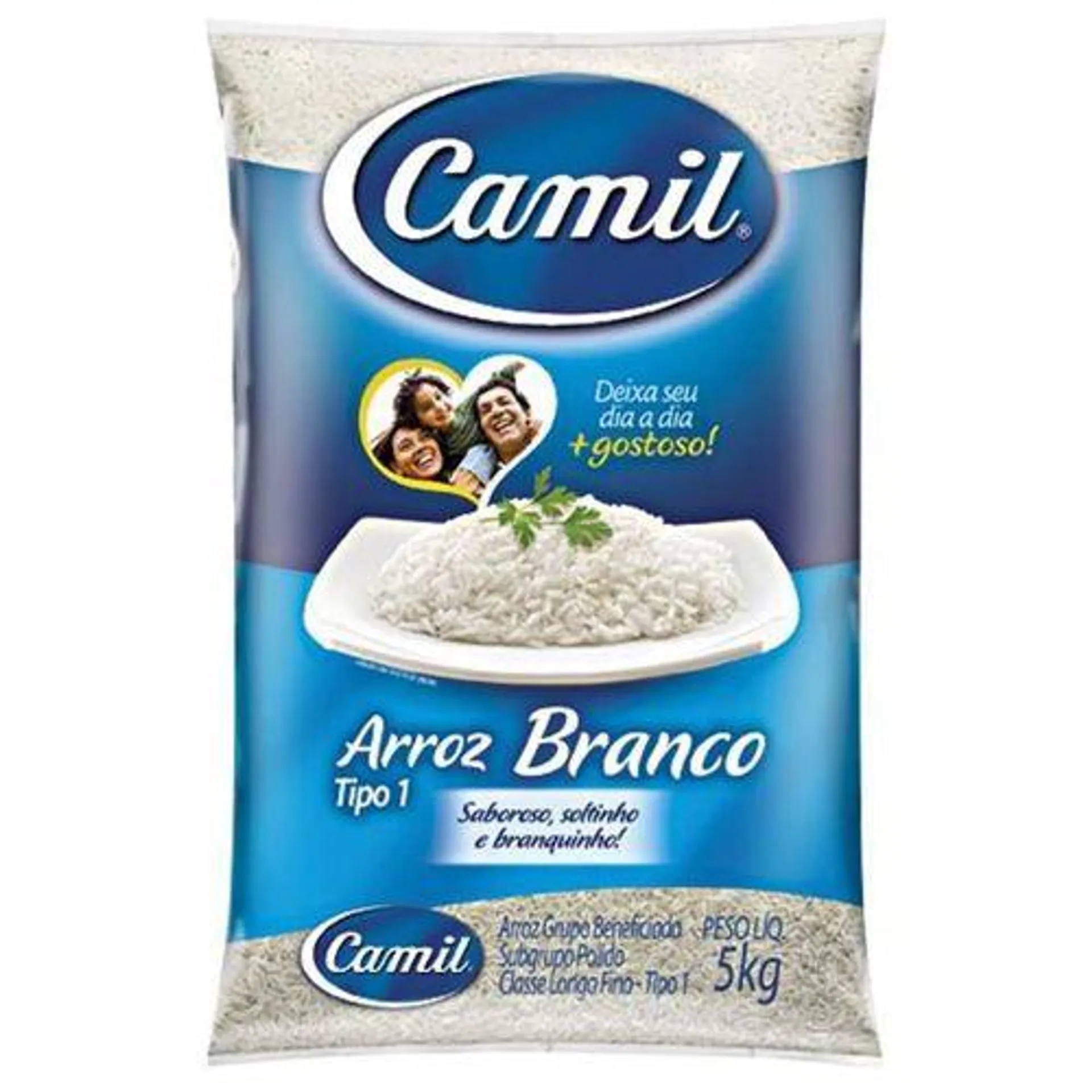 Arroz Branco Longo Fino Polido Tipo 1 Camil 5kg