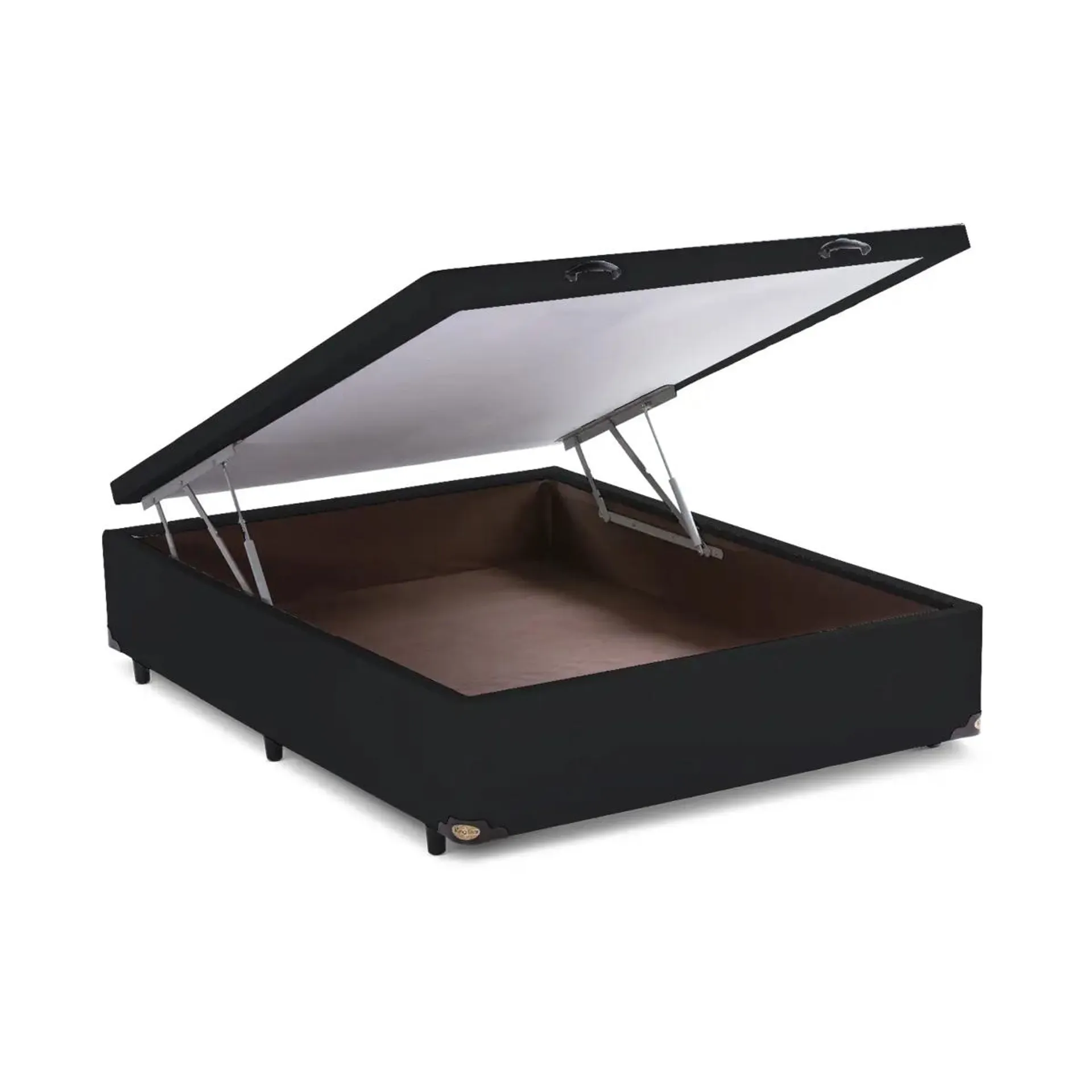 Base Cama Box com Baú Korano Preto - Abertura Frontal
