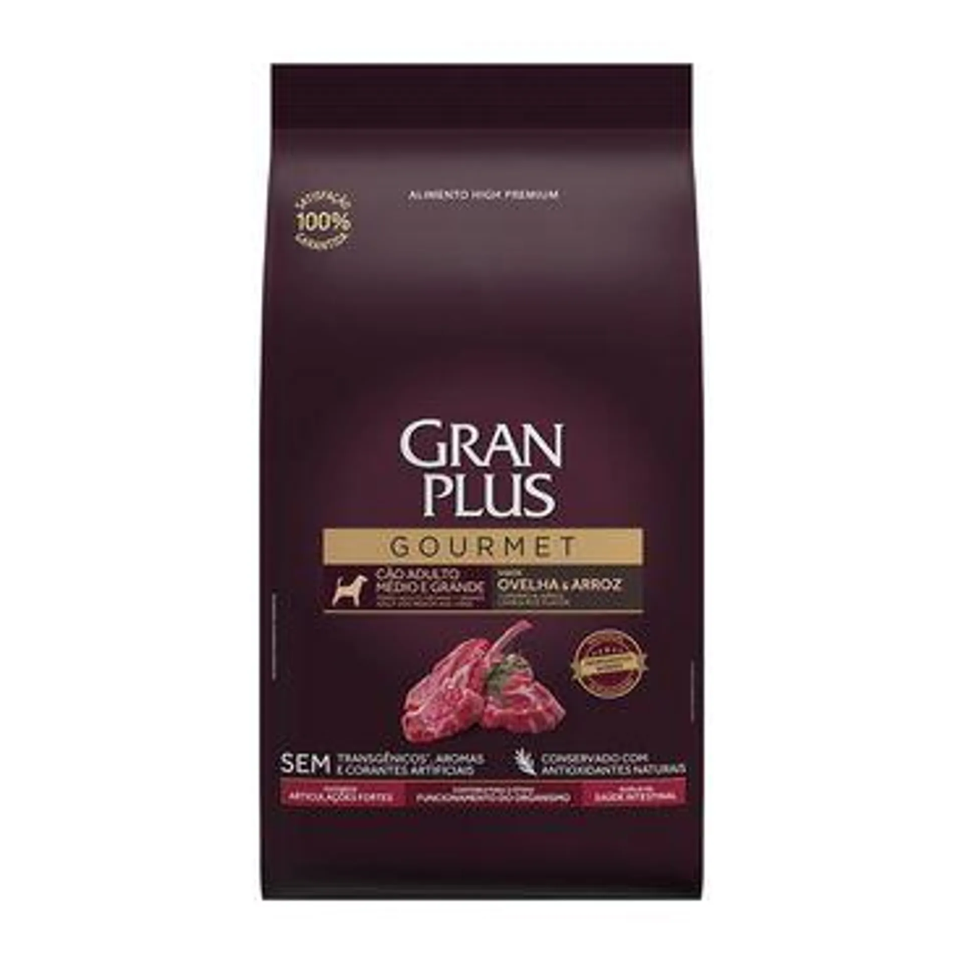 Ração GranPlus Gourmet Cães Adultos Médio e Grande Ovelha e Arroz 3kg