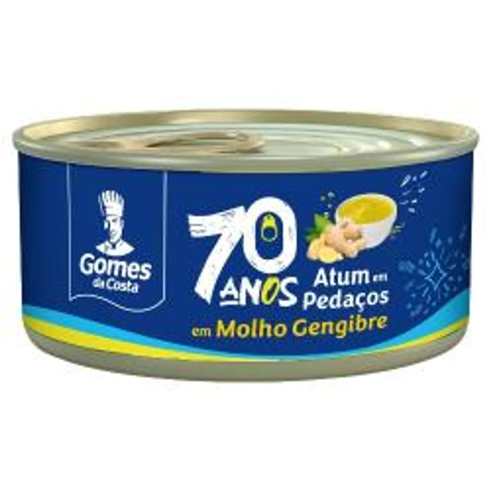 Atum Em Pedaços Ao Molho De Gengibre Gomes Da Costa Lata 140g Edição Especial 70 Anos