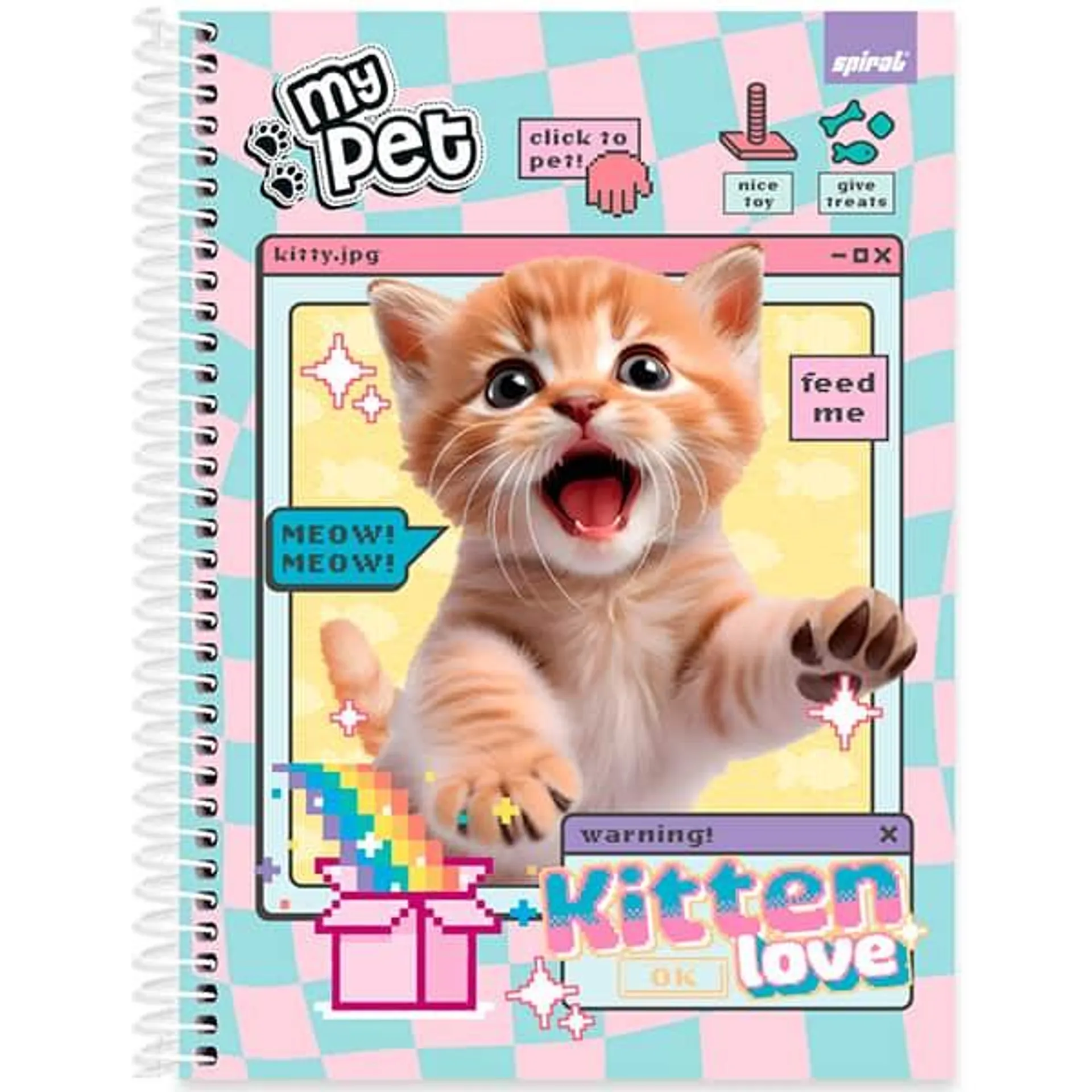 Caderno Universitário Capa Dura, 1 x 1, 80 Folhas, My Pet, 2519334, Spiral Pet - PT 1 UN