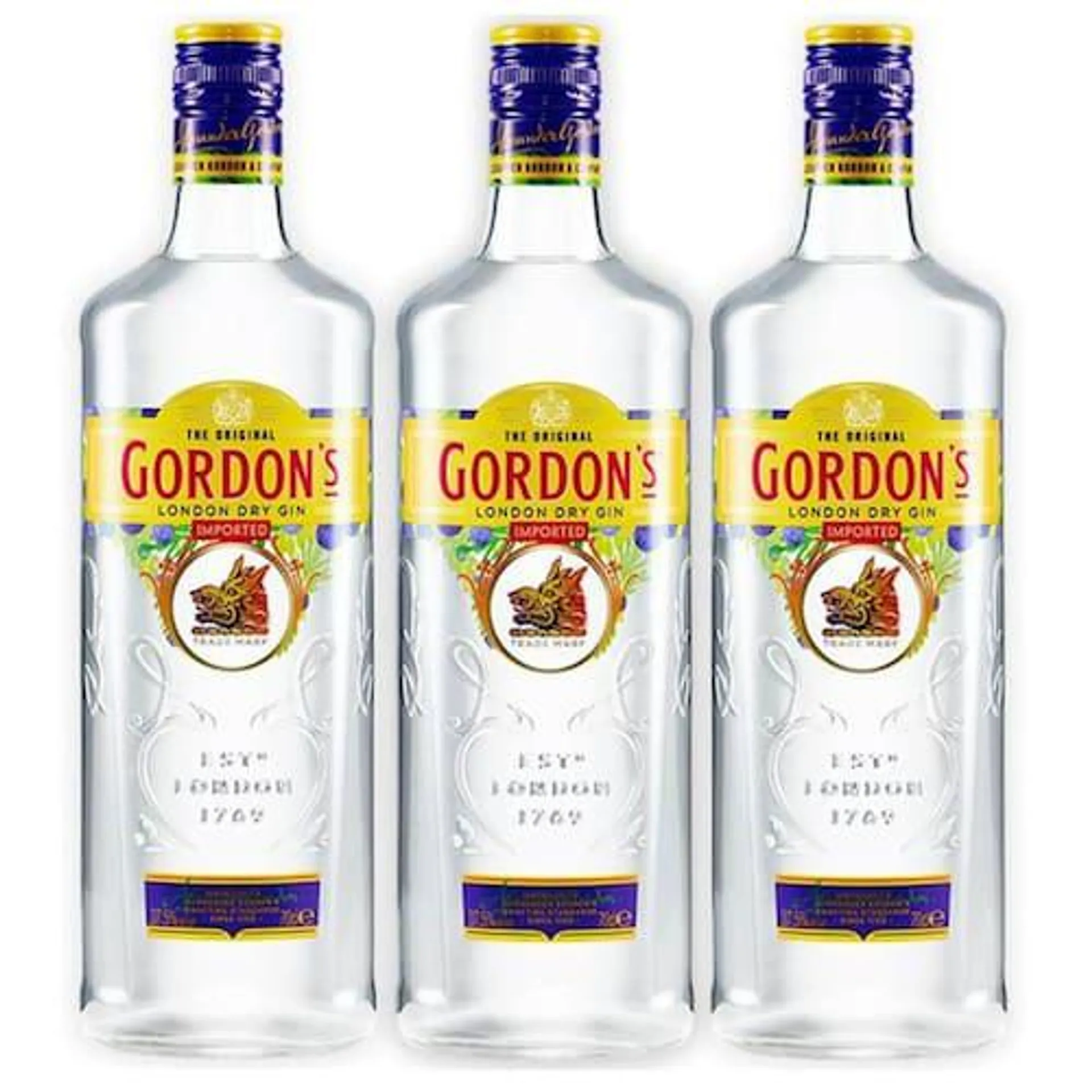 Gin Gordons 750ml 03 Unidades