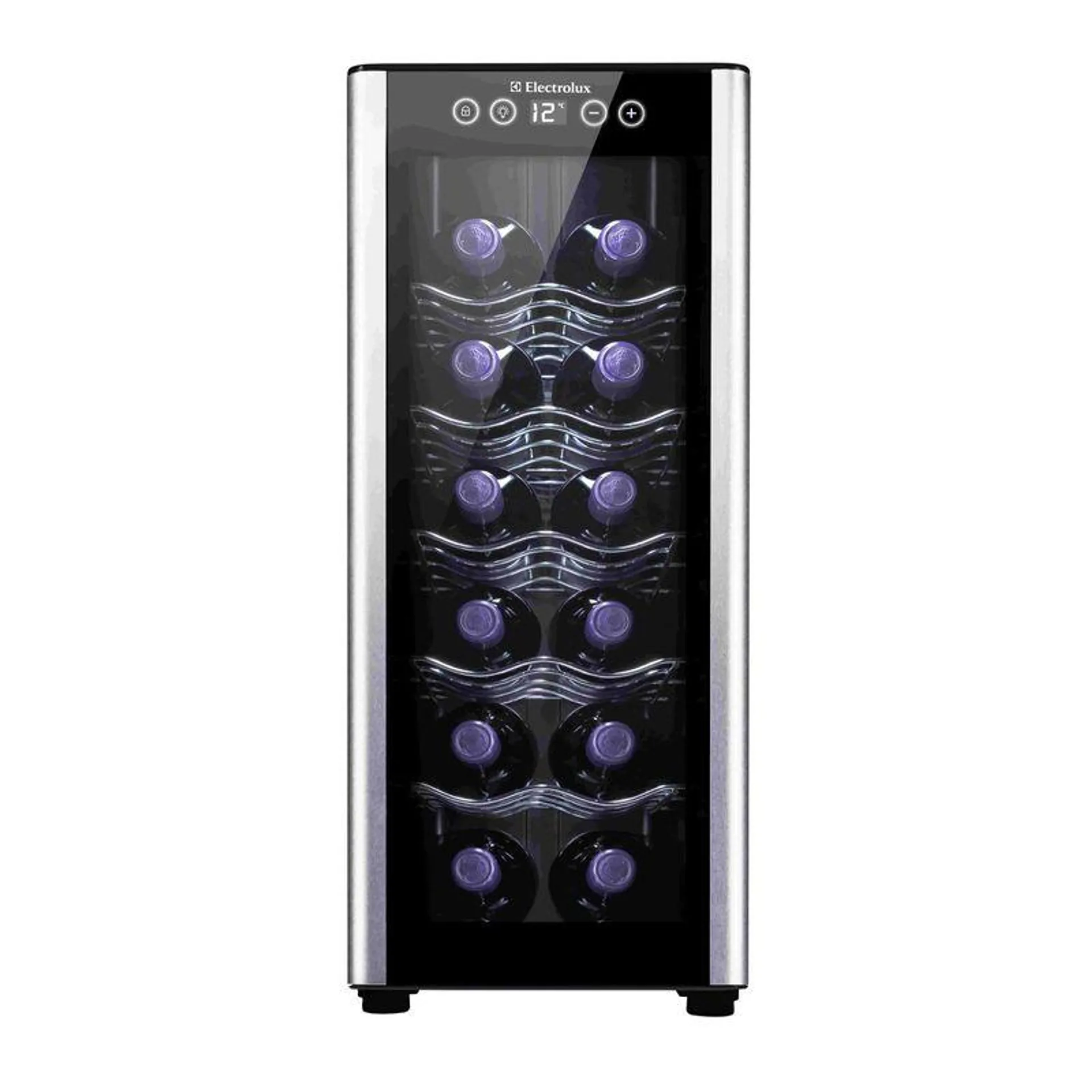 Adega de Vinho Climatizada Electrolux 12 garrafas Uma Porta Acabamento em Alumínio (ACB12) - Bivolt