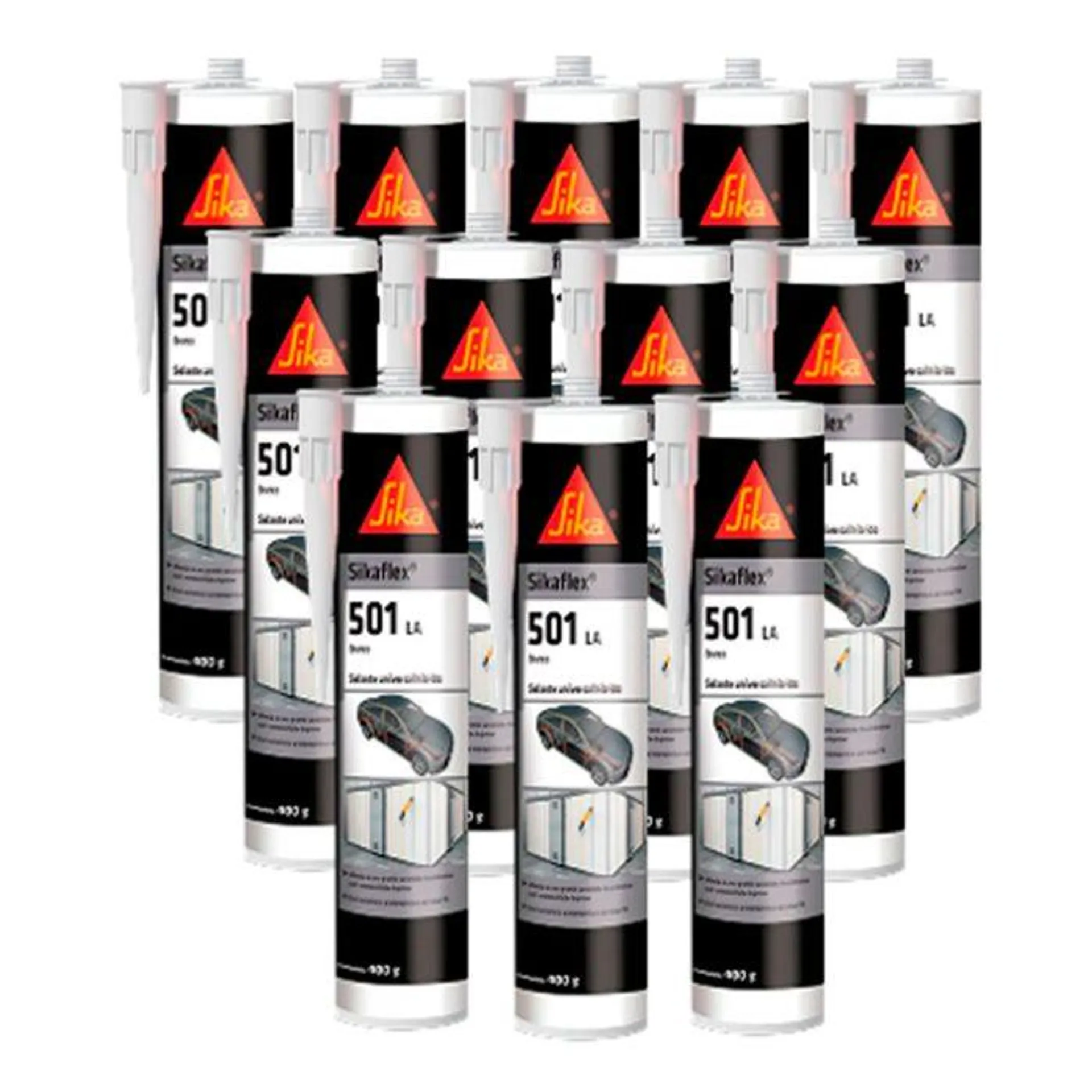 Kit com 12 Selantes Sika Sikaflex 501 LA Branco 400gr