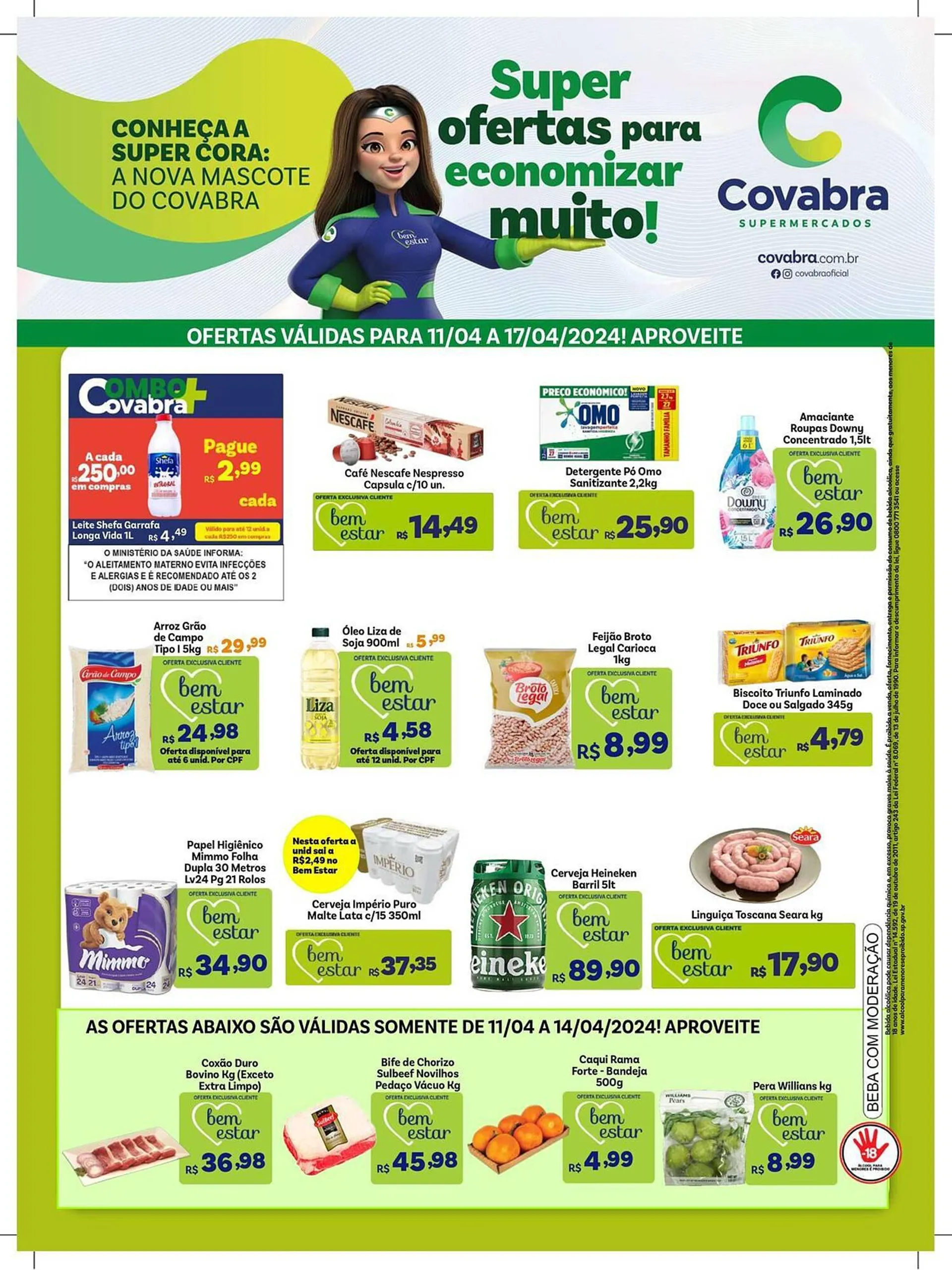 Encarte de Catálogo Covabra Supermercados 12 de abril até 17 de abril 2024 - Pagina 1