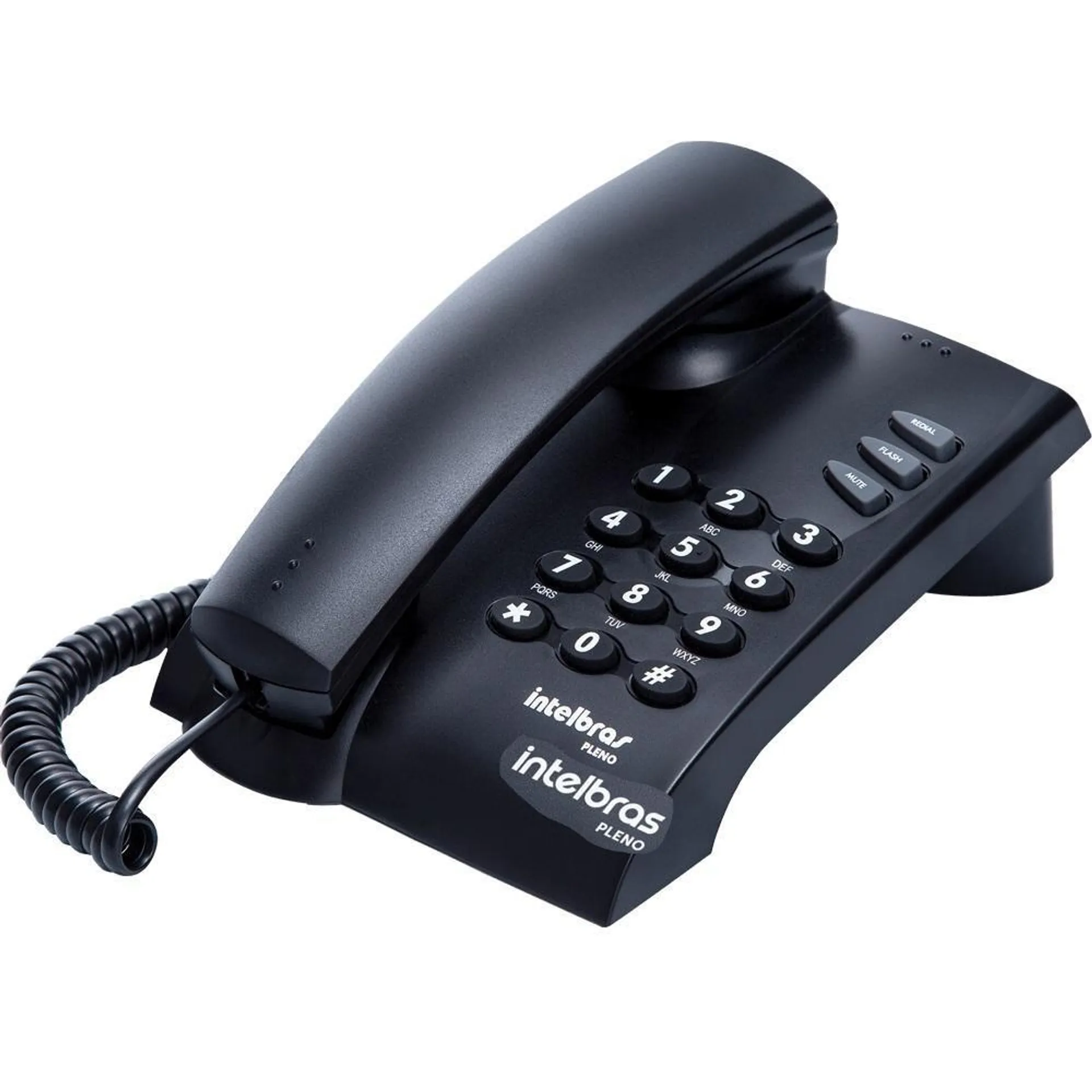 Telefone com fio Pleno preto, Modelo 4080051, INTELBRAS