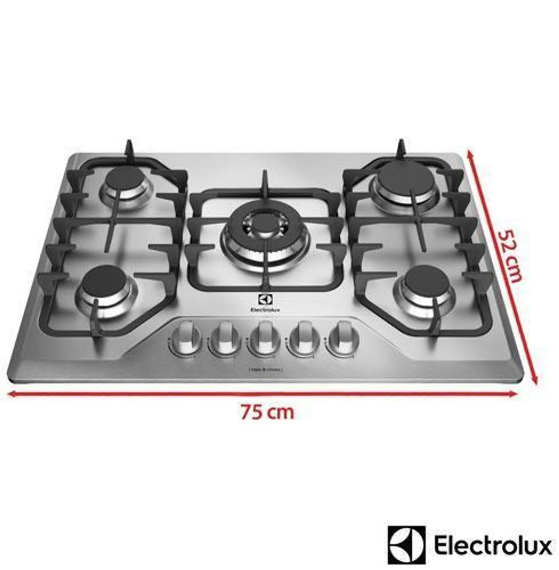 Cooktop a Gás Electrolux com 05 Bocas, Superautomático Inox - GF75X - Bivolt