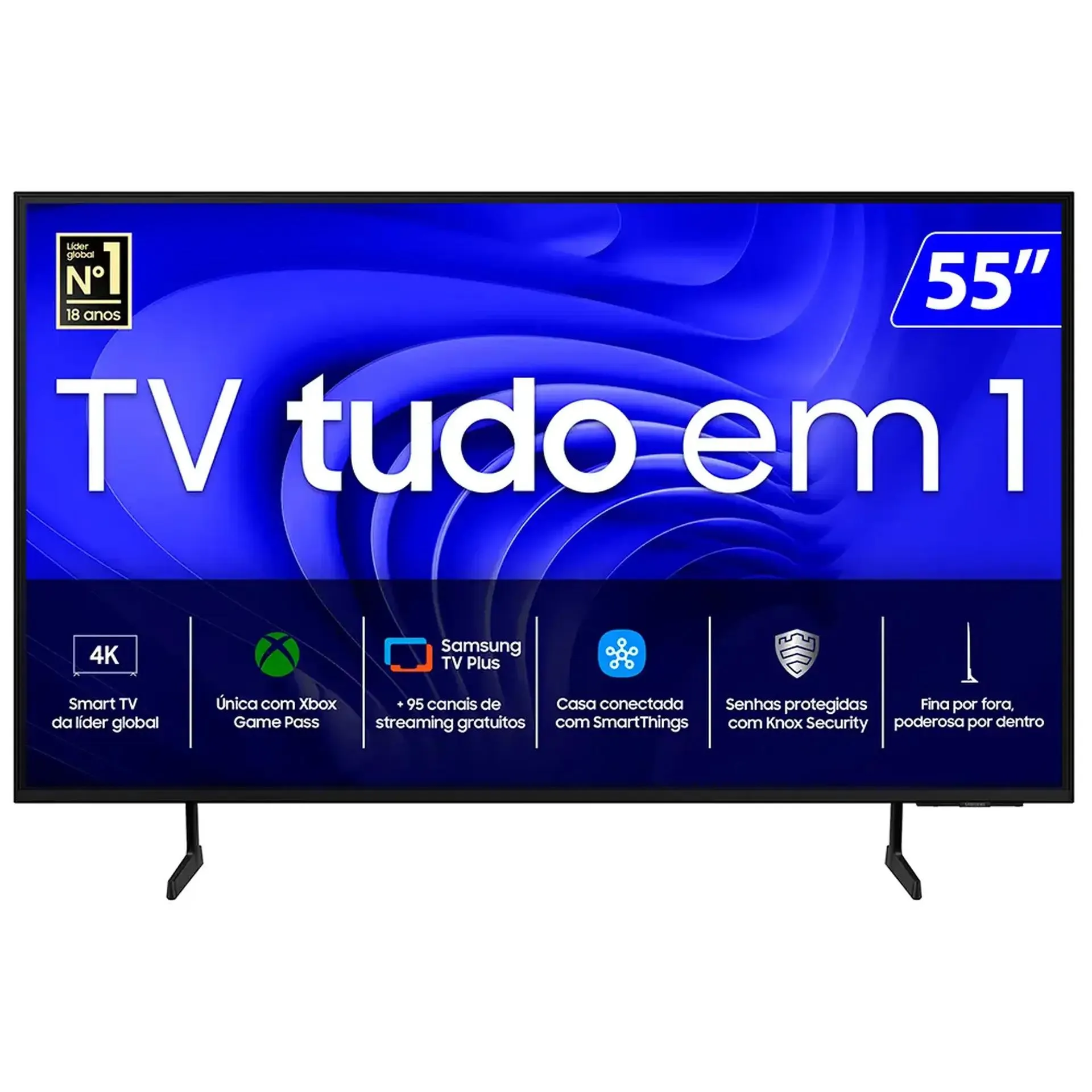 Smart TV Samsung 55" 4K Wi-Fi Tizen Crystal UHD UN55DU7700GXZD