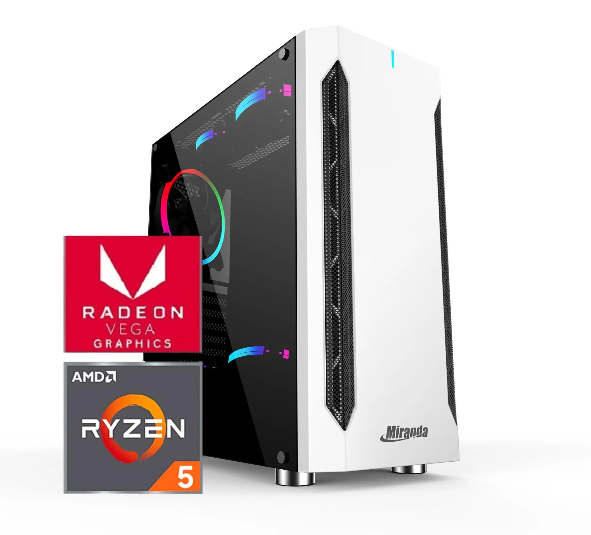 Computador Miranda Gamer AMD Ryzen 5 5650G, Memória 16GB DDR4, SSD 512GB NVMe, Fonte 600W 80 Plus, Linux, LOGIN