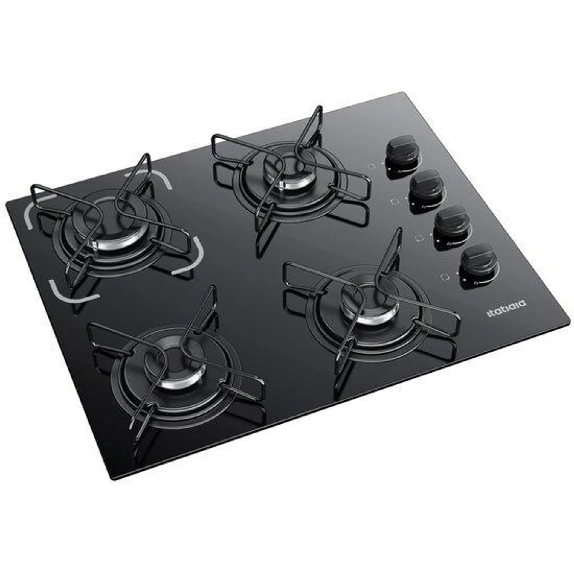 Cooktop a Gás 4 Bocas Itatiaia Essencial, Mesa de Vidro Temperado, Preto