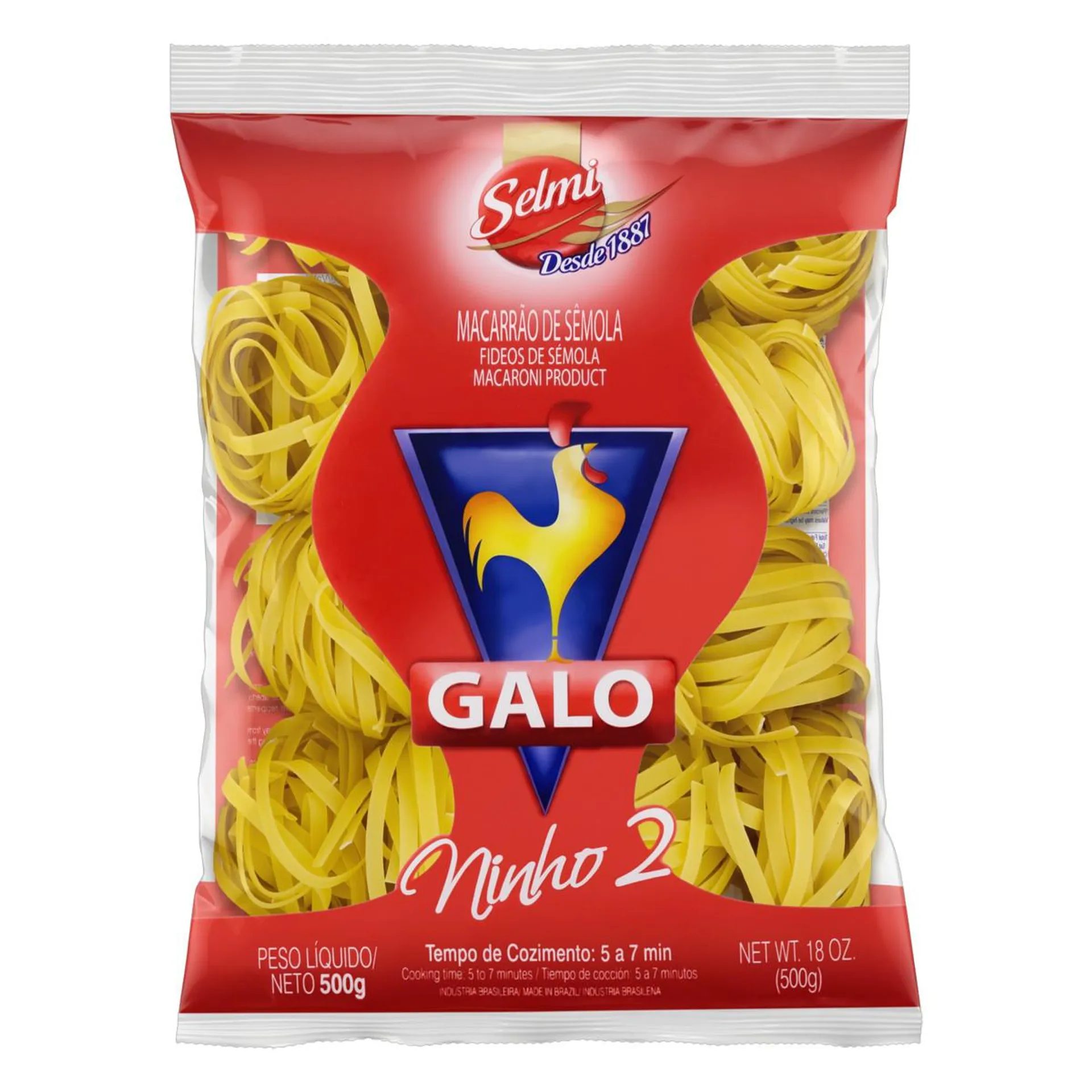 Macarrão Sêmola Ninho 2 Galo 500g