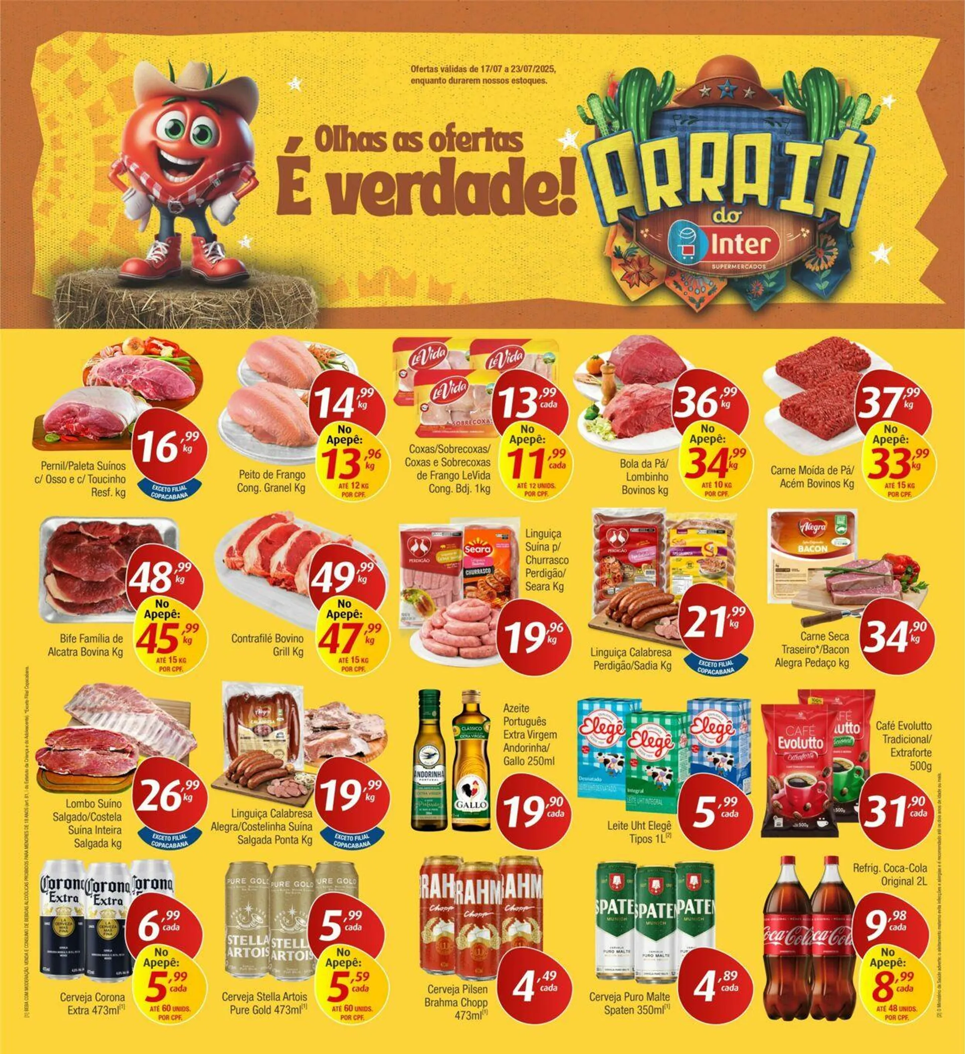 Encarte de Inter Supermercados 14 de julho até 23 de julho 2025 - Pagina 1