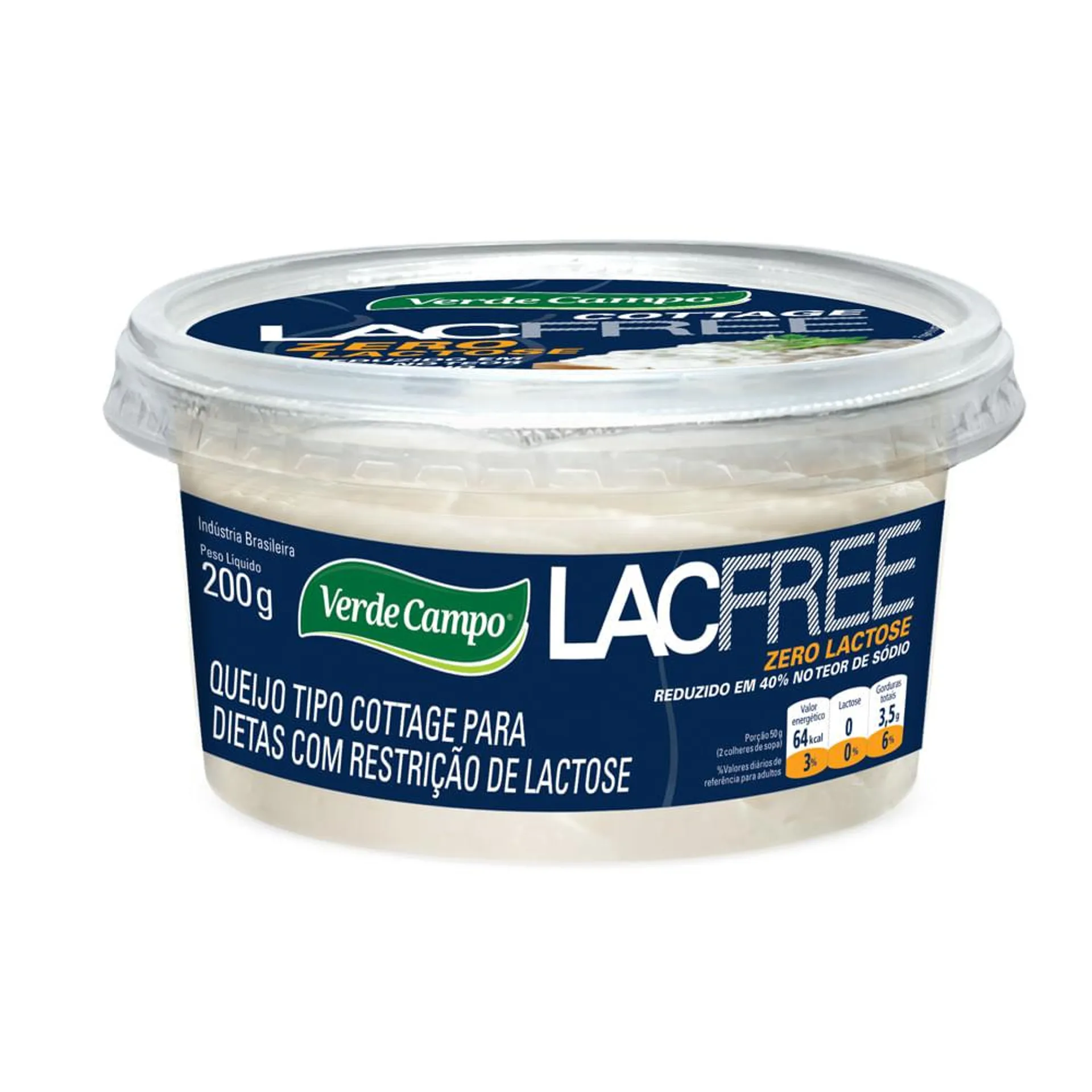 Queijo Cottage Zero Lactose Verde Campo Lacfree Pote 200g