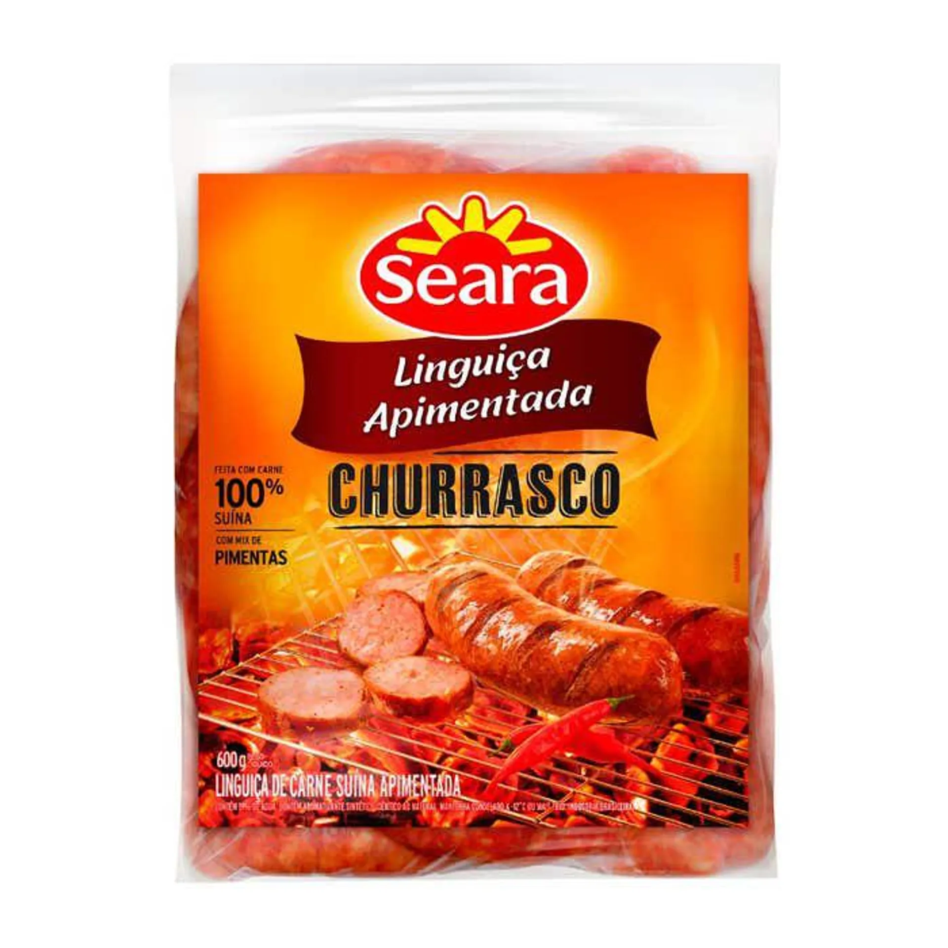 Linguiça De Carne Suína Apimentada Churrasco Seara 600g