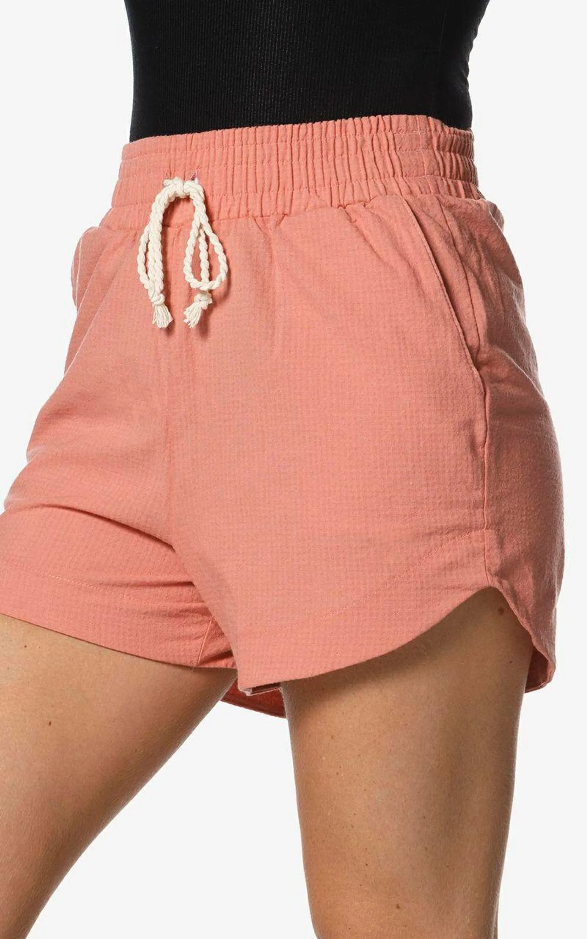 Shorts cintura alta tecido texturizado feminino - TULIPA