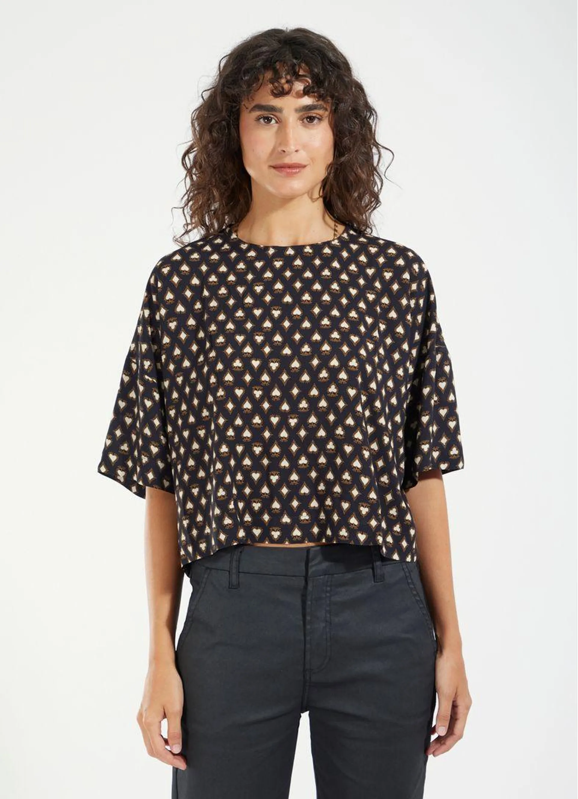 Blusa estampada naipes