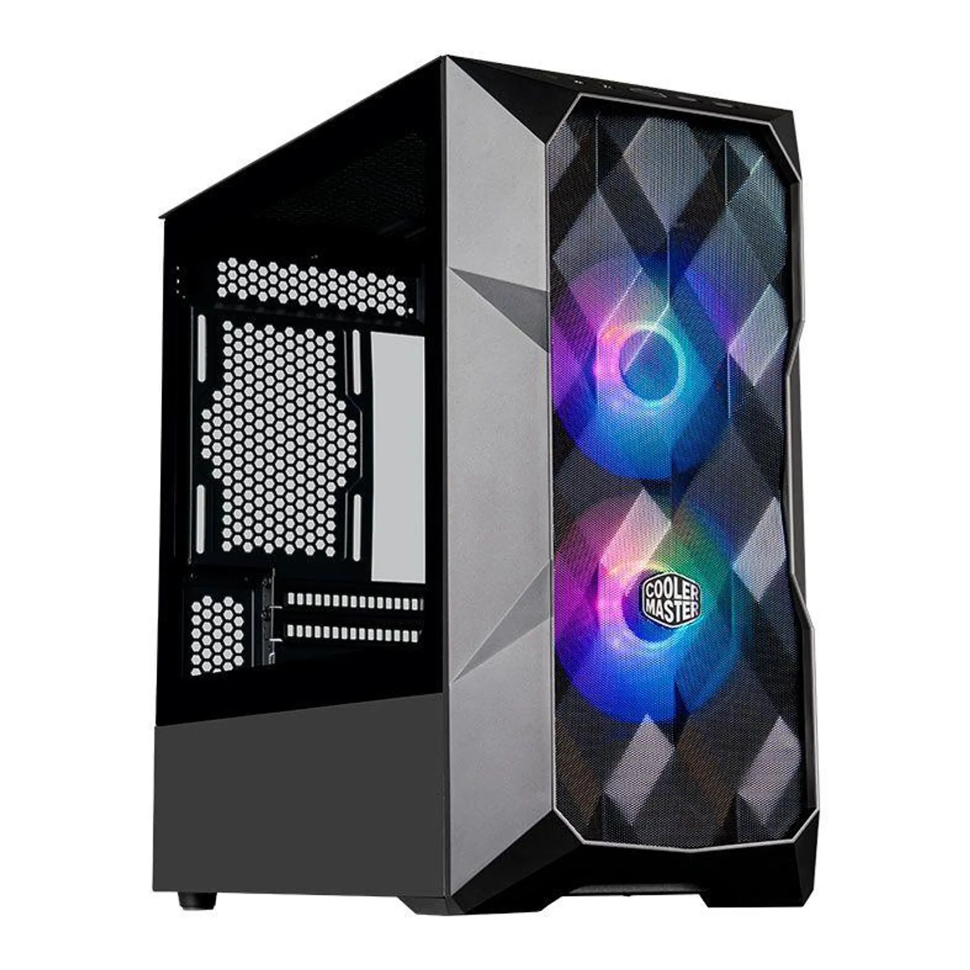 Gabinete Cooler Master Masterbox TD300 Mesh, ARGB, Mini-Tower, Lateral de Vidro, Preto, TD300-KGNN-S00