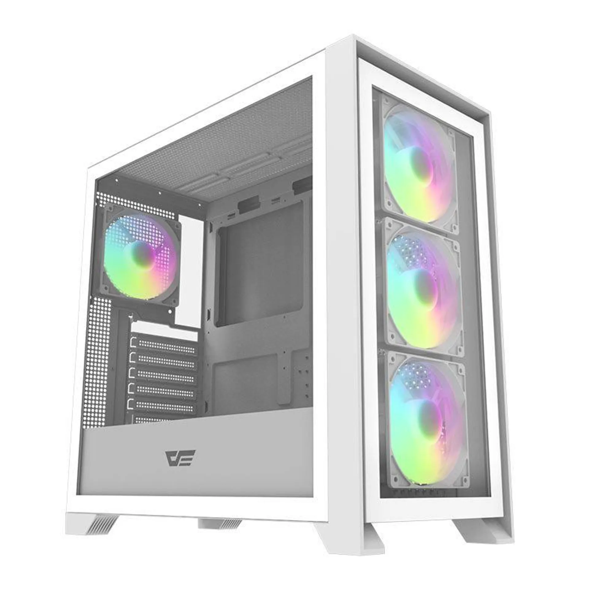 Gabinete Gamer Aigo DarkFlash DRX90 Glass, Mid-Tower, Lateral de Vidro, Branco, DRX90-GLASS-WHITE