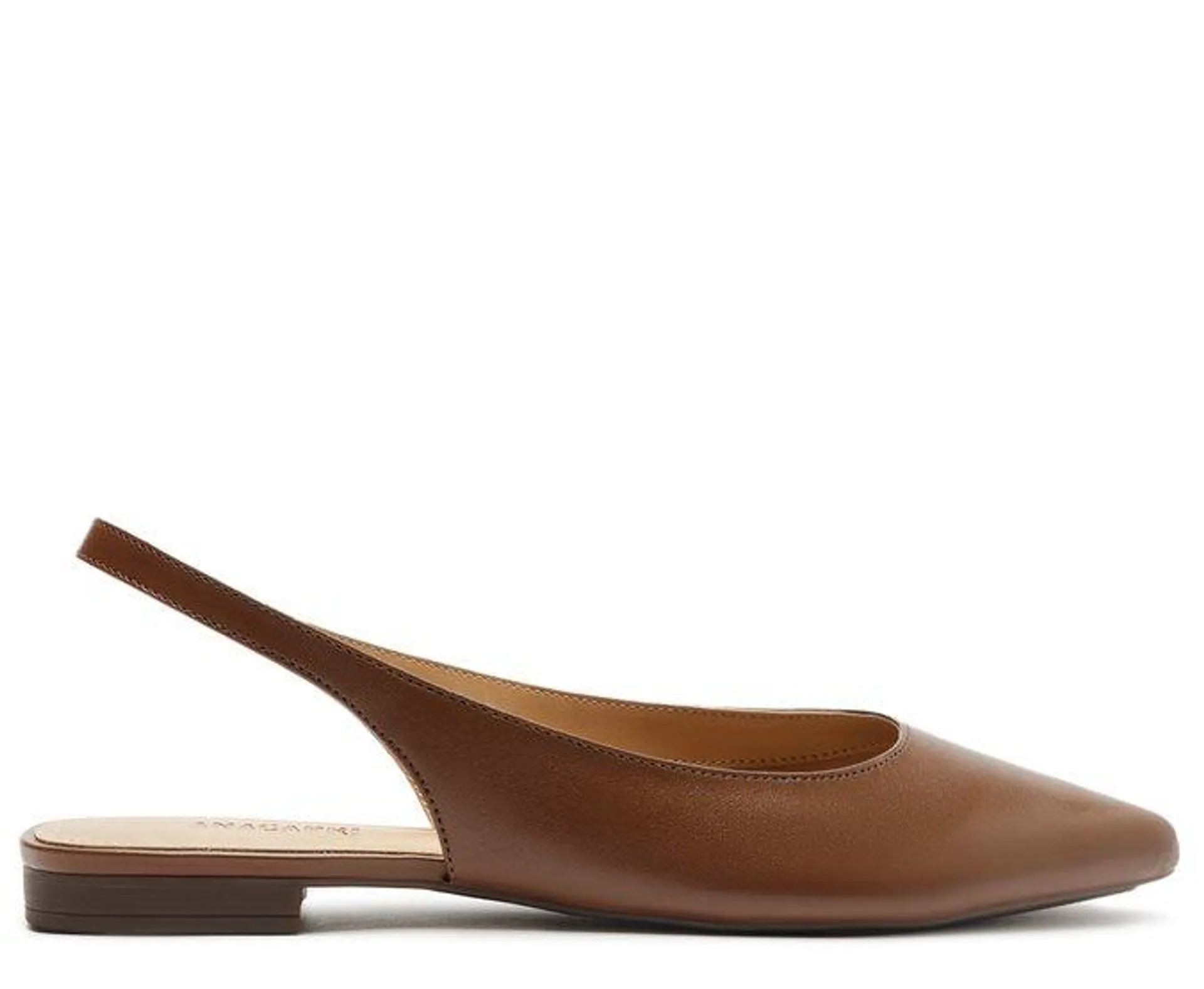 Sapatilha Slingback Bico Fino Marrom Cinnamon