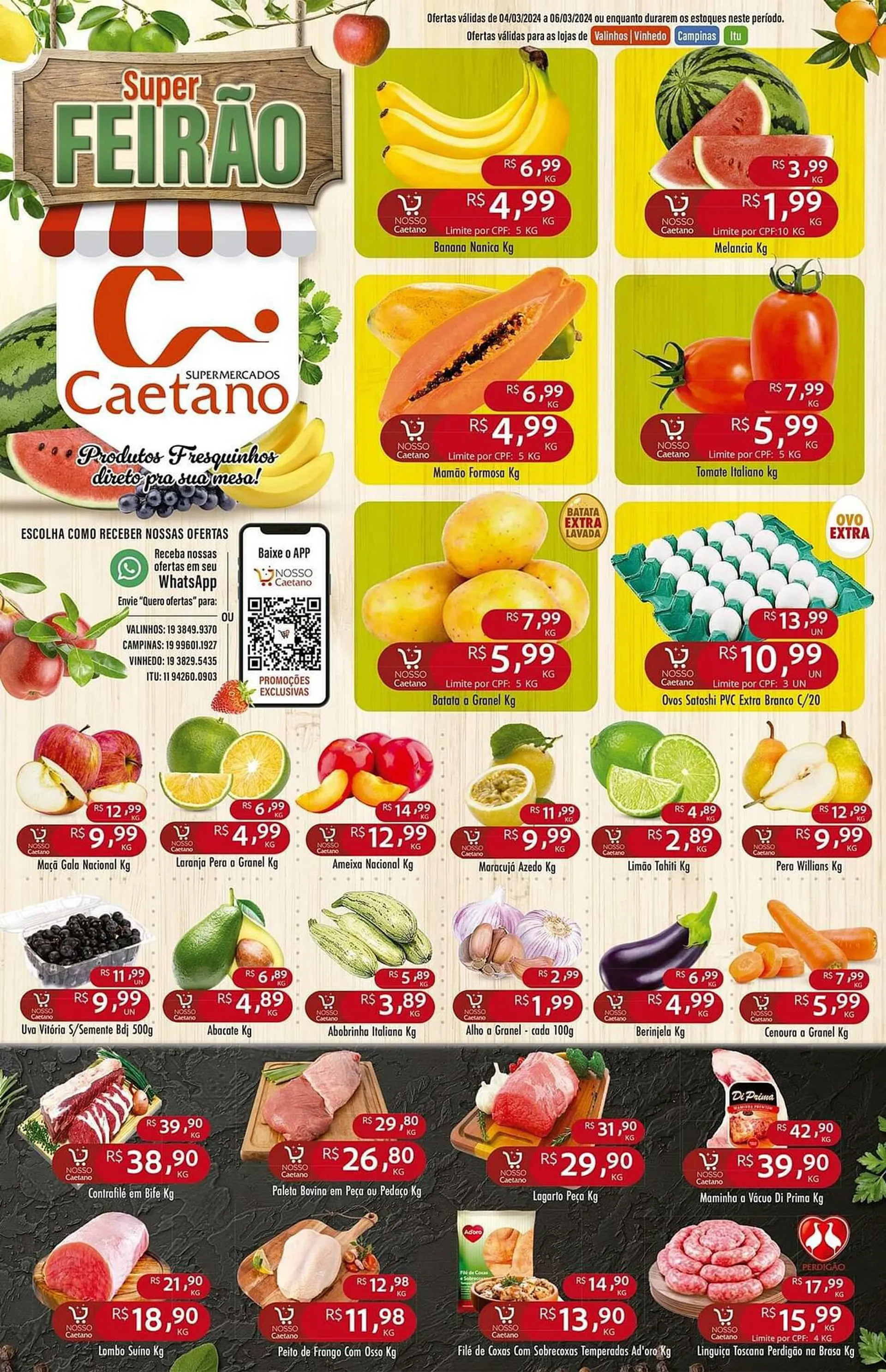 Encarte de Catálogo Supermercados Caetano 4 de março até 6 de março 2024 - Pagina 1