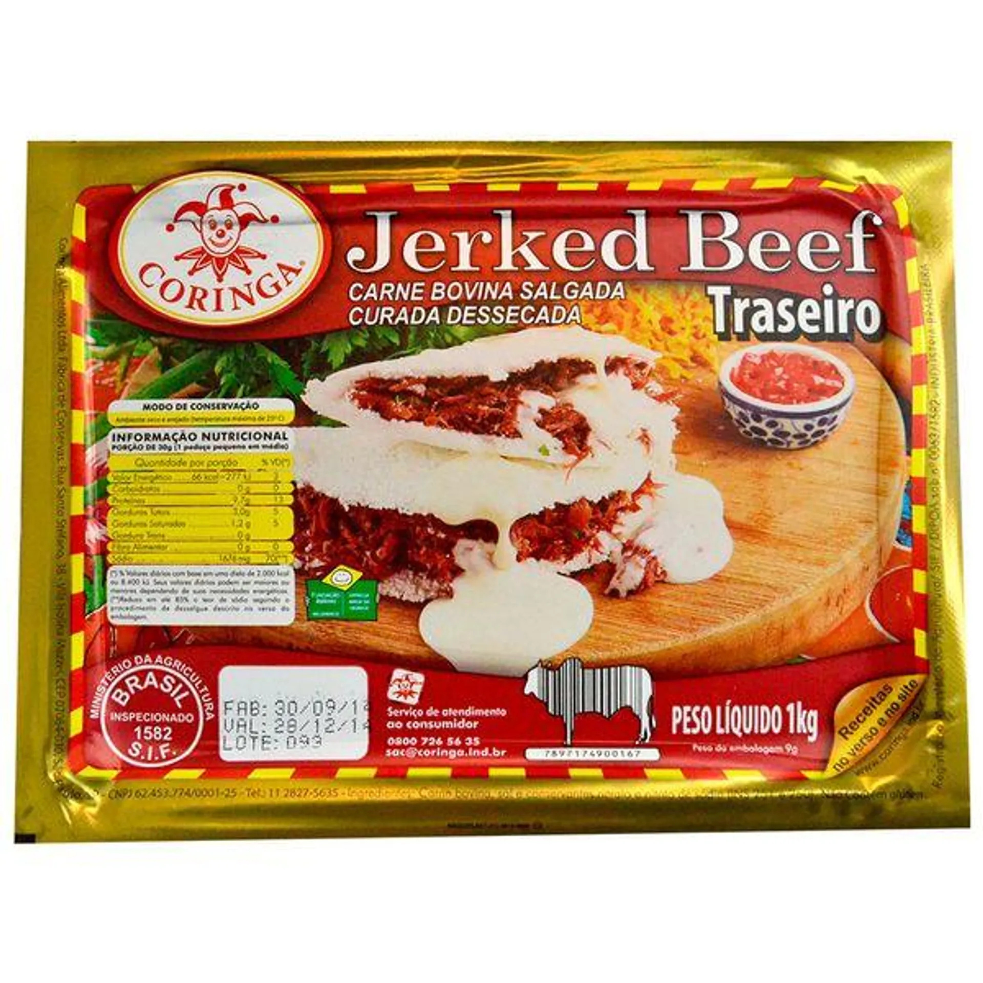 Carne Seca Bovina Jerked Beef Paraiso Traseiro 400g