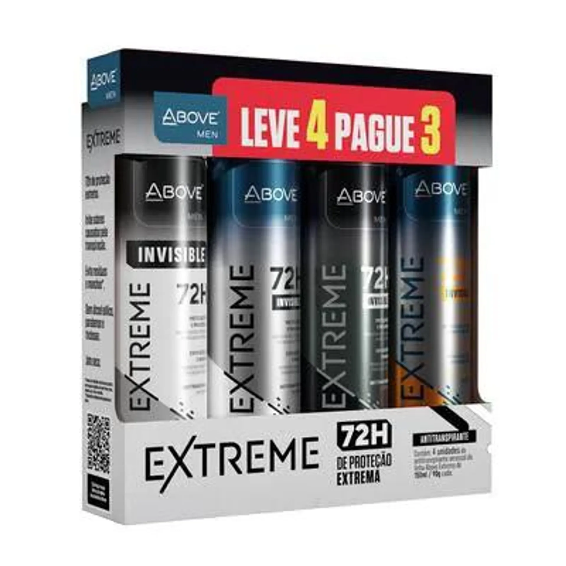 Kit Desodorante Aerosol Above Extreme 150ml Leve 4 Pague 3