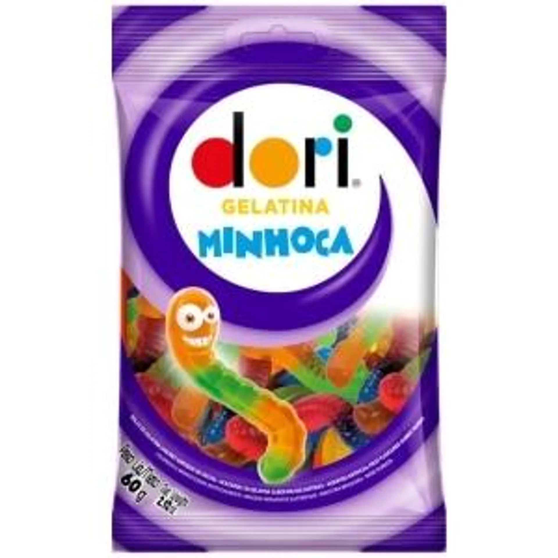 Bala de Gelatina Dori Minhoca 60g