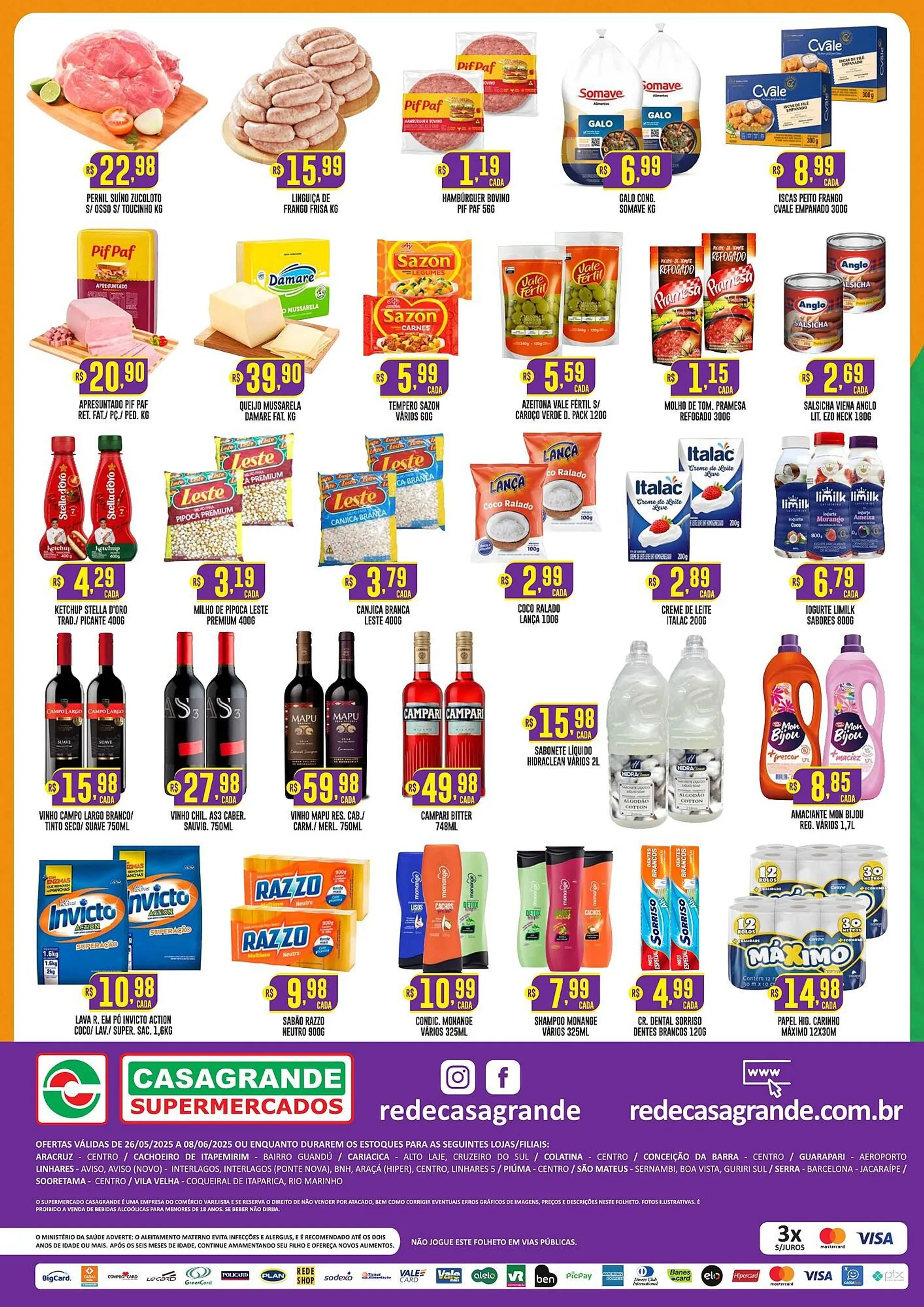Encarte de Catálogo Casagrande Supermercados 26 de maio até 8 de junho 2025 - Pagina 2