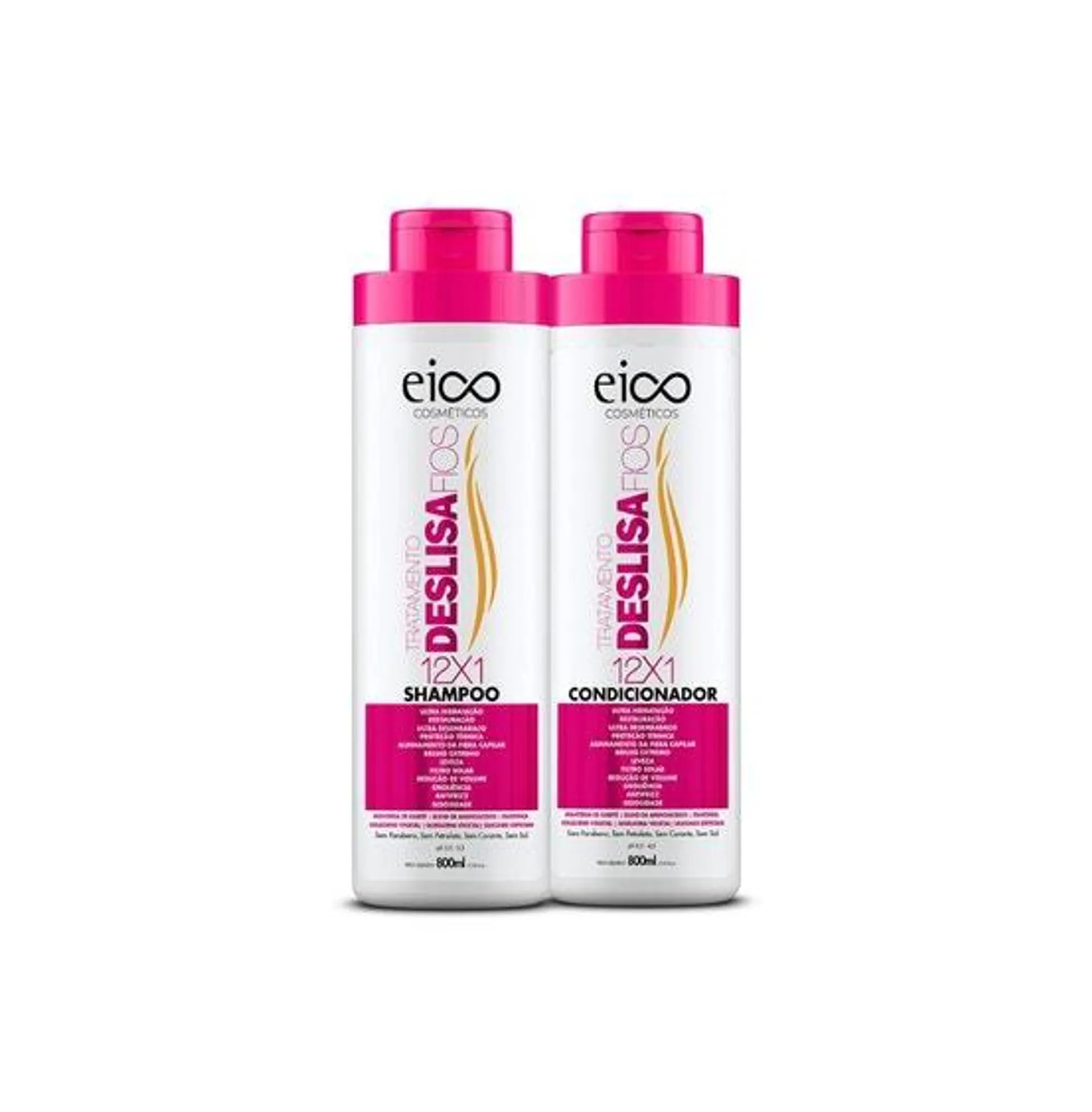 Kit Shampoo + Condicionador Eico Deslisa Fios 800ml