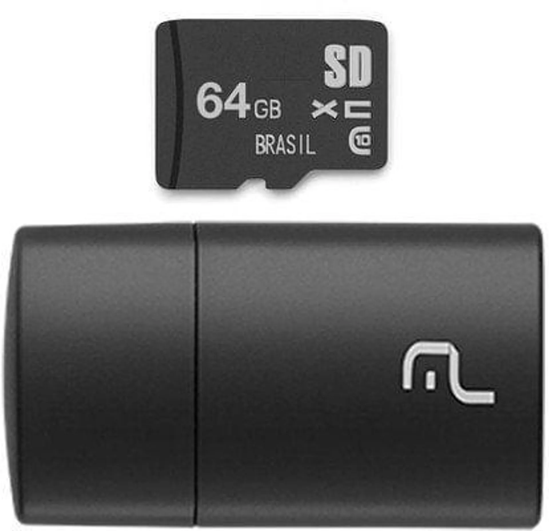 Leitor USB Multilaser MC164 Com Cartão De Memória Classe 10 64GB