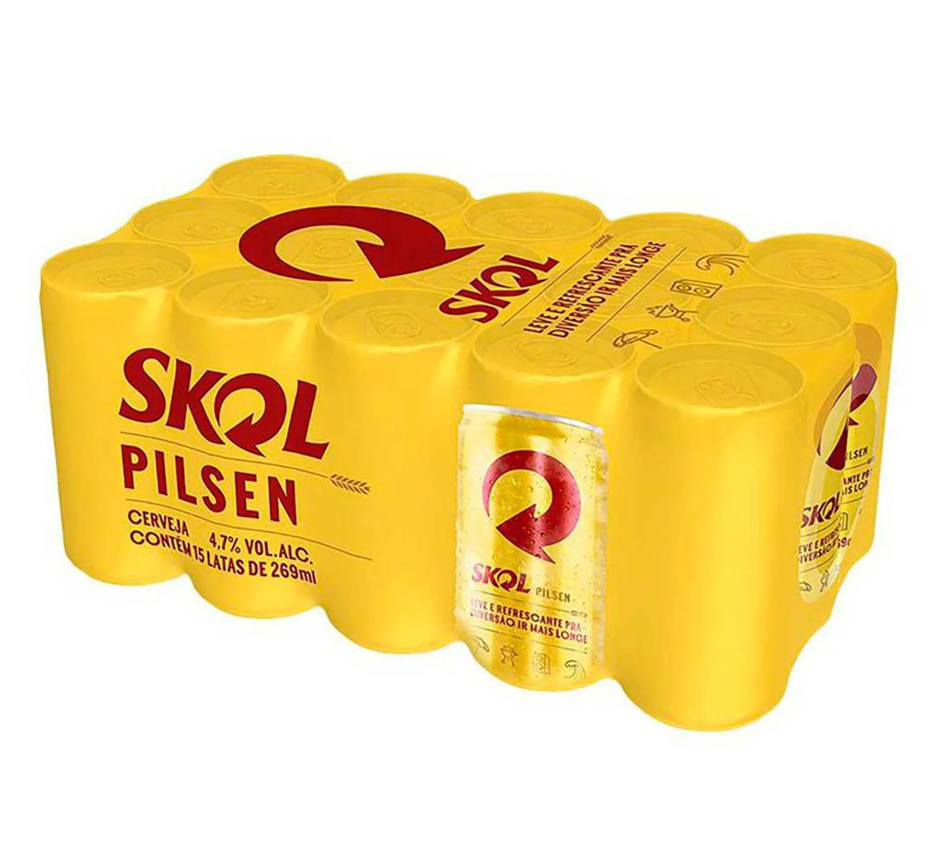Cerveja Skol Pilsen Lata 269ml Pack Caixa 15