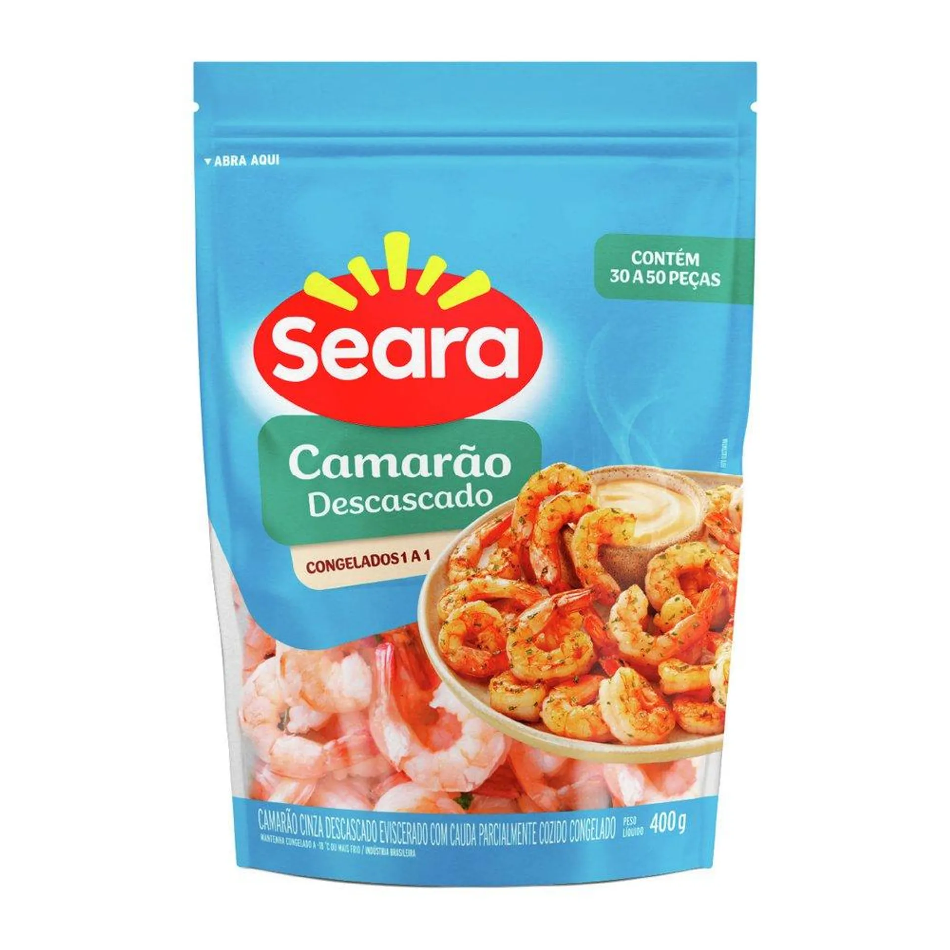 Camarão descascado 30/50 Seara Pescados 400g