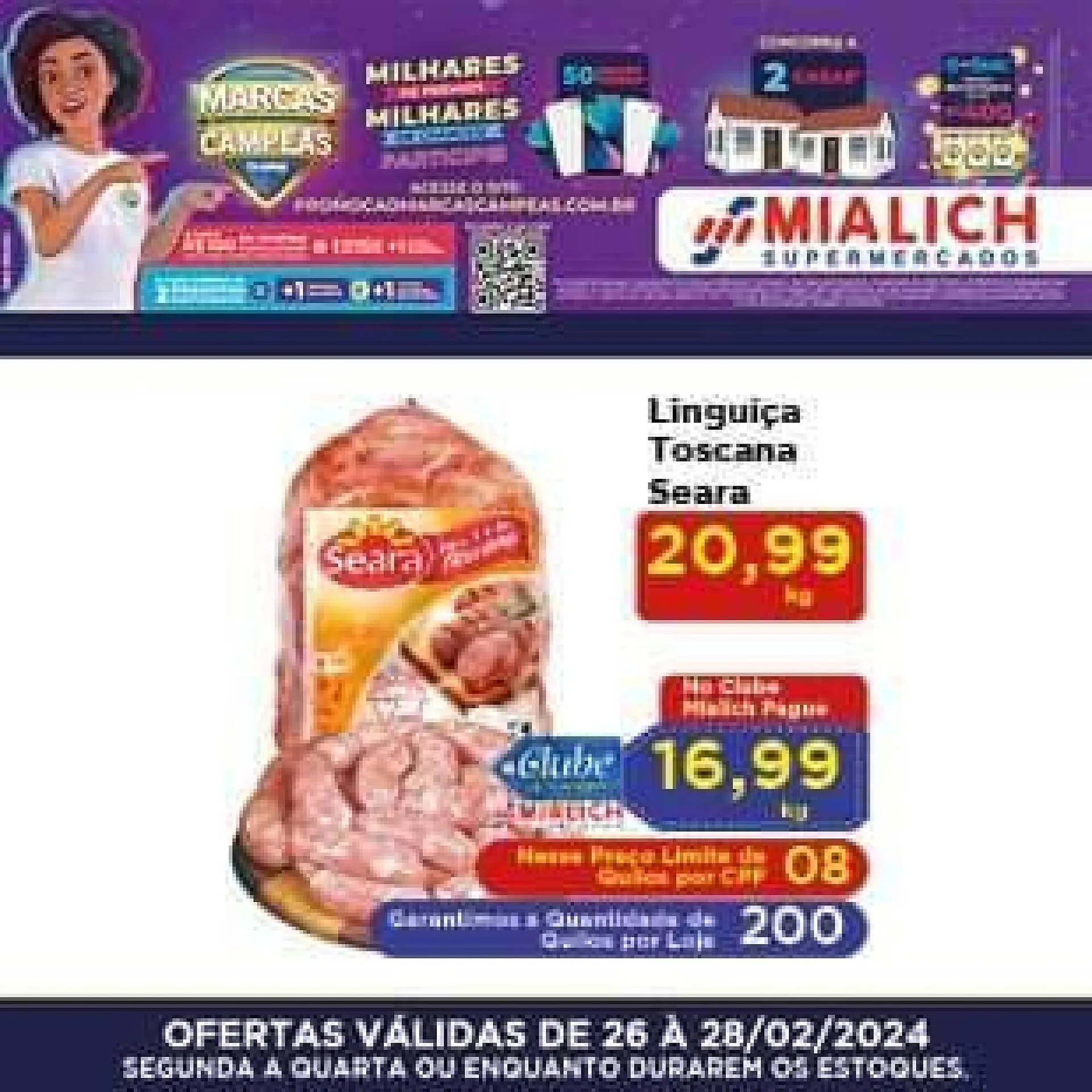 Encarte de Catálogo Mialich Supermercados 26 de fevereiro até 28 de fevereiro 2024 - Pagina 