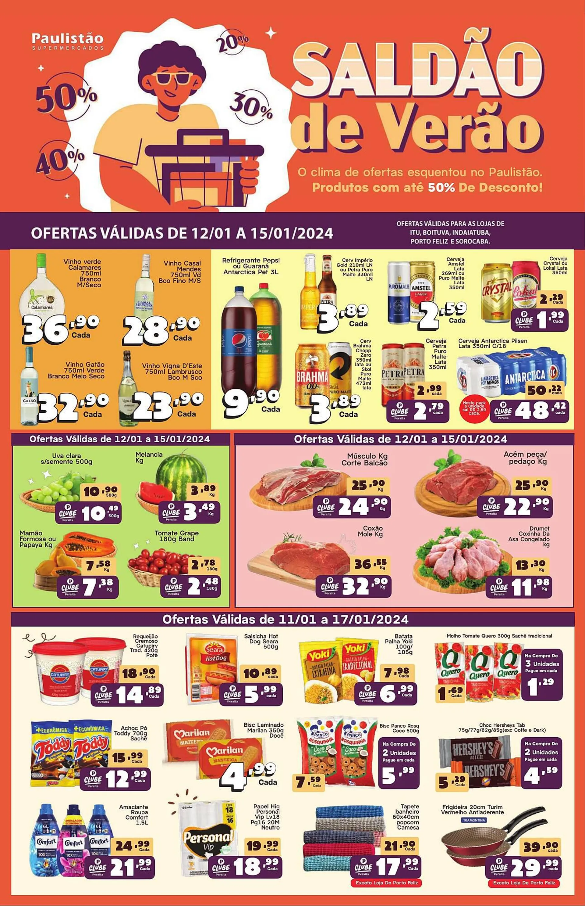 Encarte de Catálogo Paulistão Supermercados 11 de janeiro até 17 de janeiro 2024 - Pagina 1