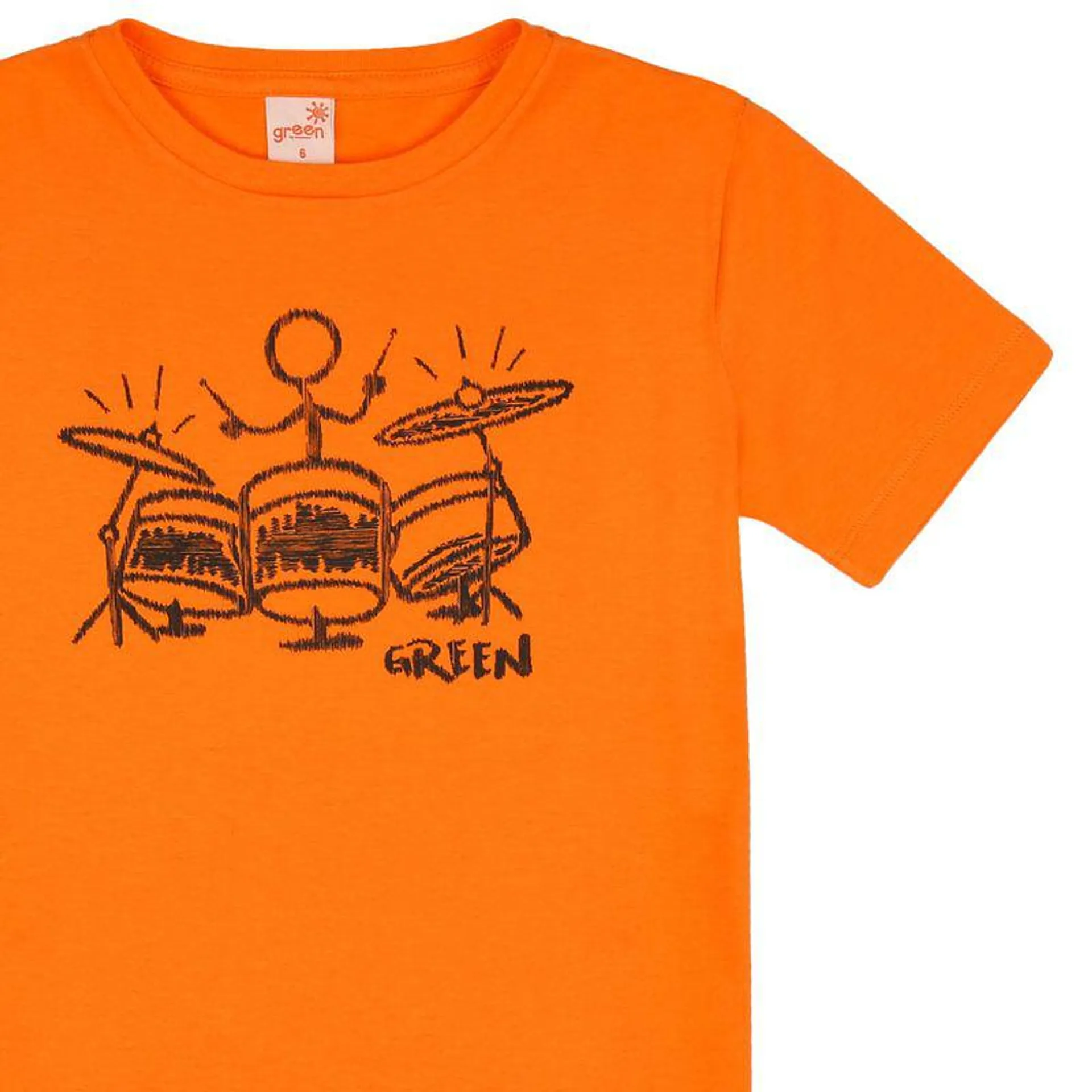 Camiseta Rockin Drums Laranja